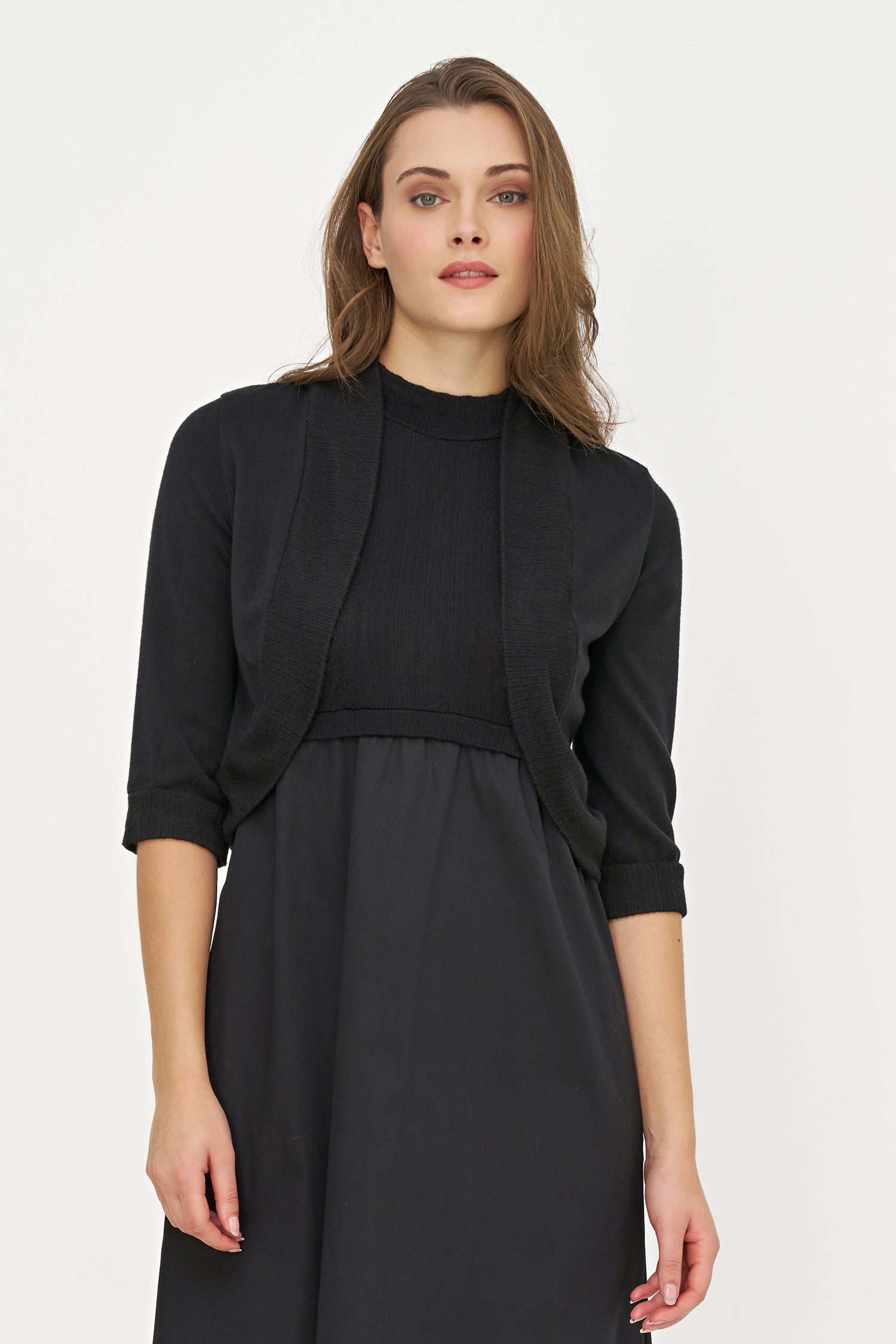 Women's Knit/Woven Combo Cardigan XS