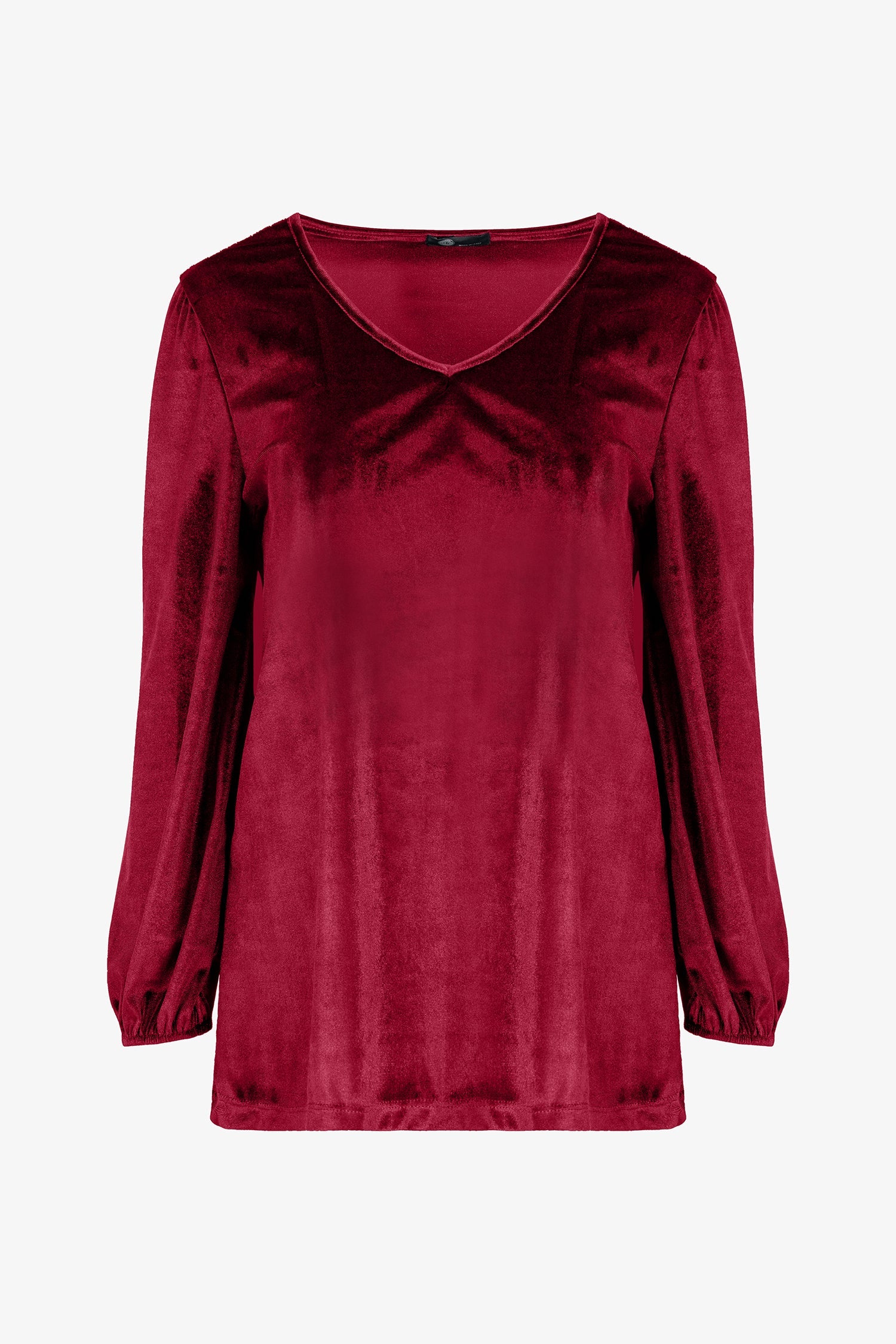 Women's knit tunic, with a v-neckline and long sleeves