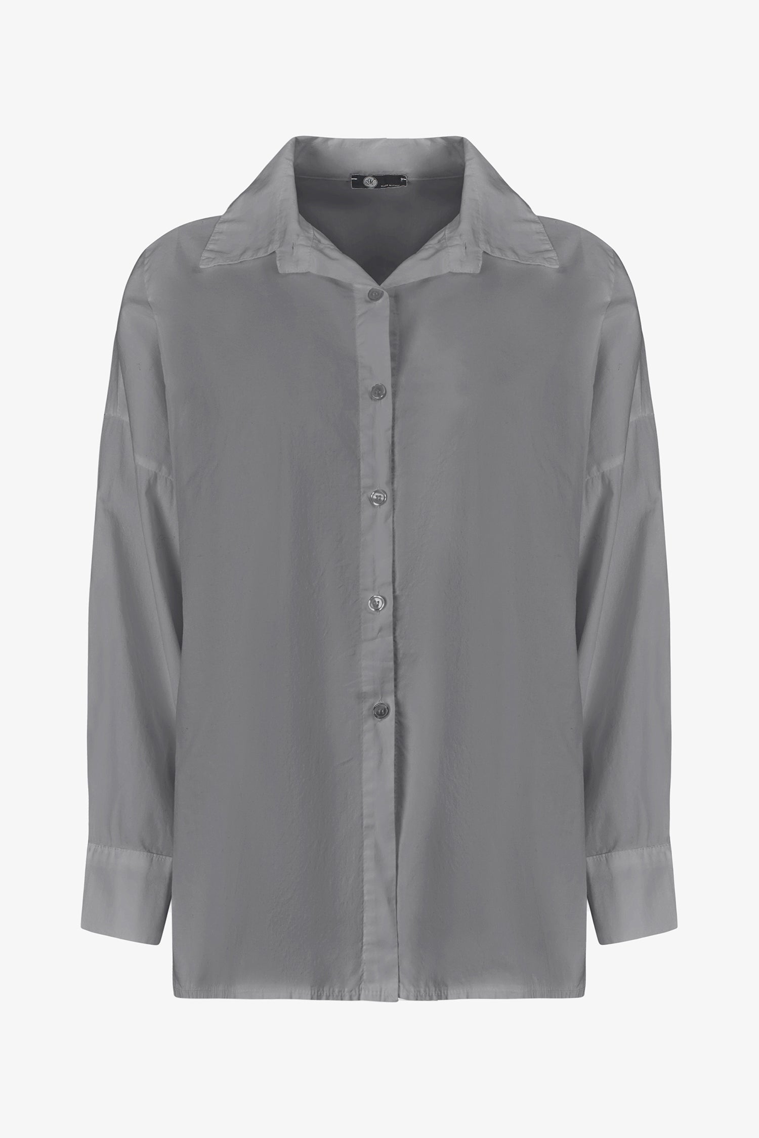 Women's woven button-down long sleeve shirt, with a pleated back detailing