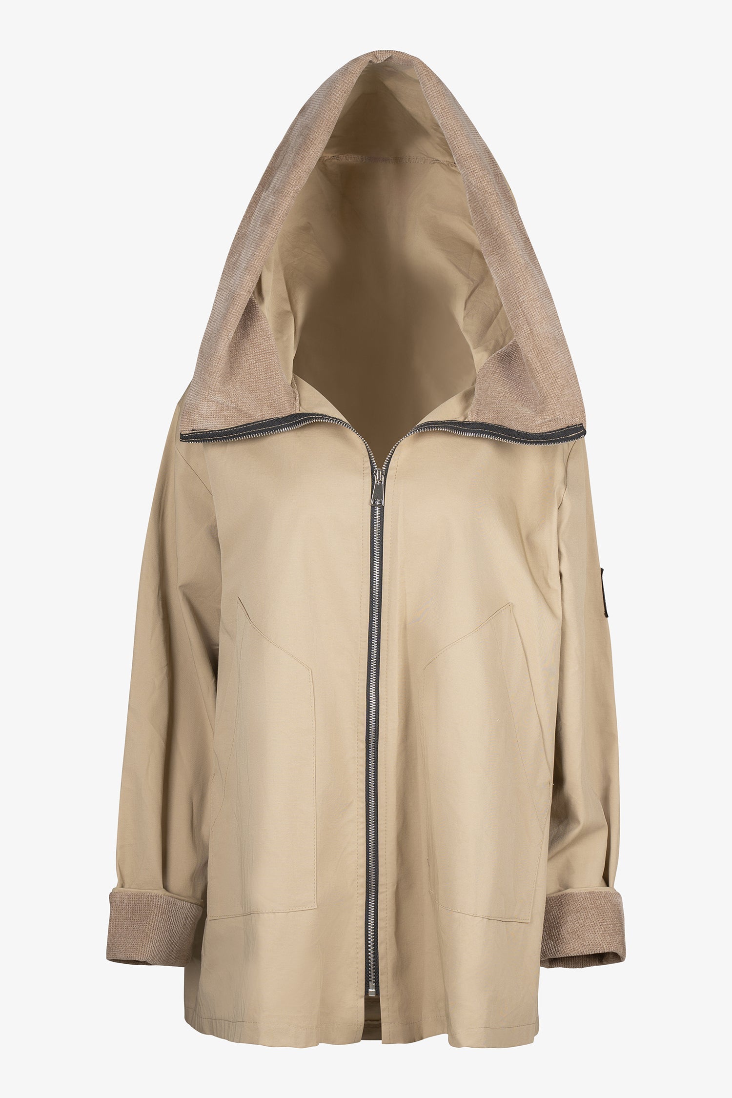 Women's woven zip-up long sleeve jacket