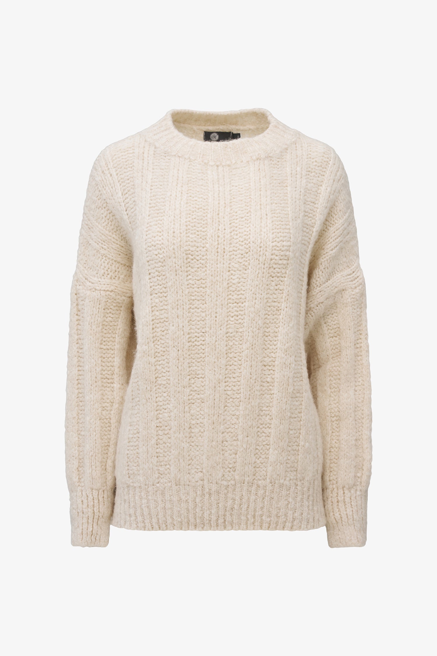 Women's knit long sleeve crew-neck sweate