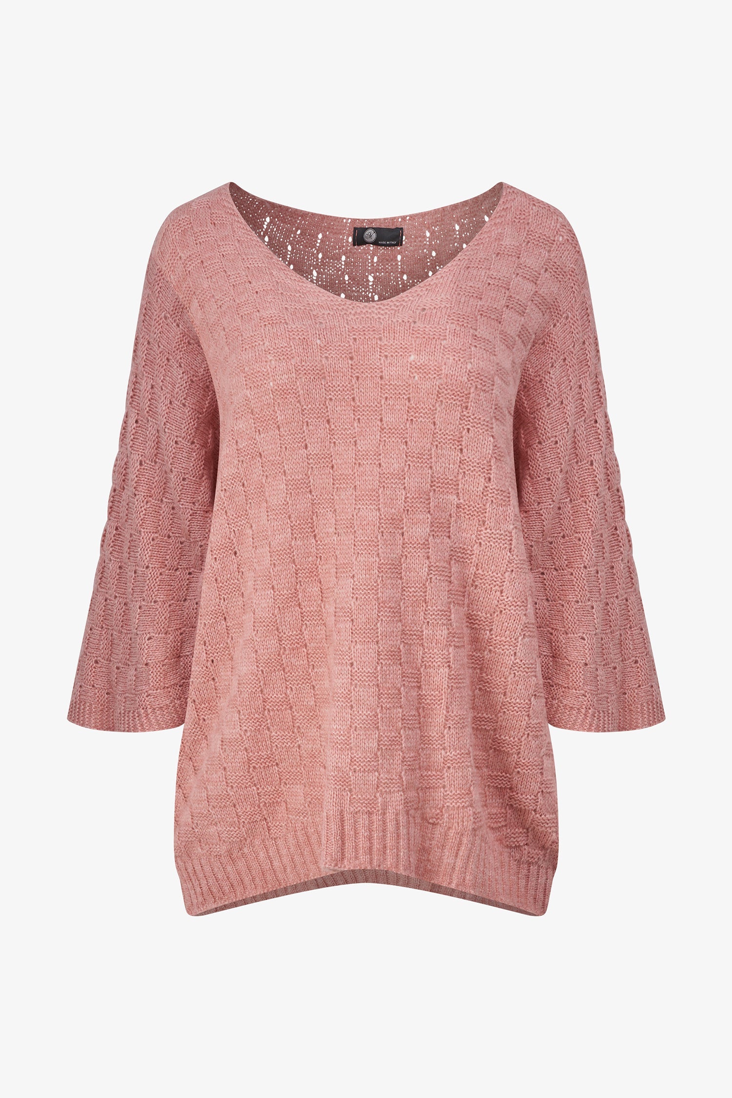 Women's knit sweater, with a v-neckline and long sleeves