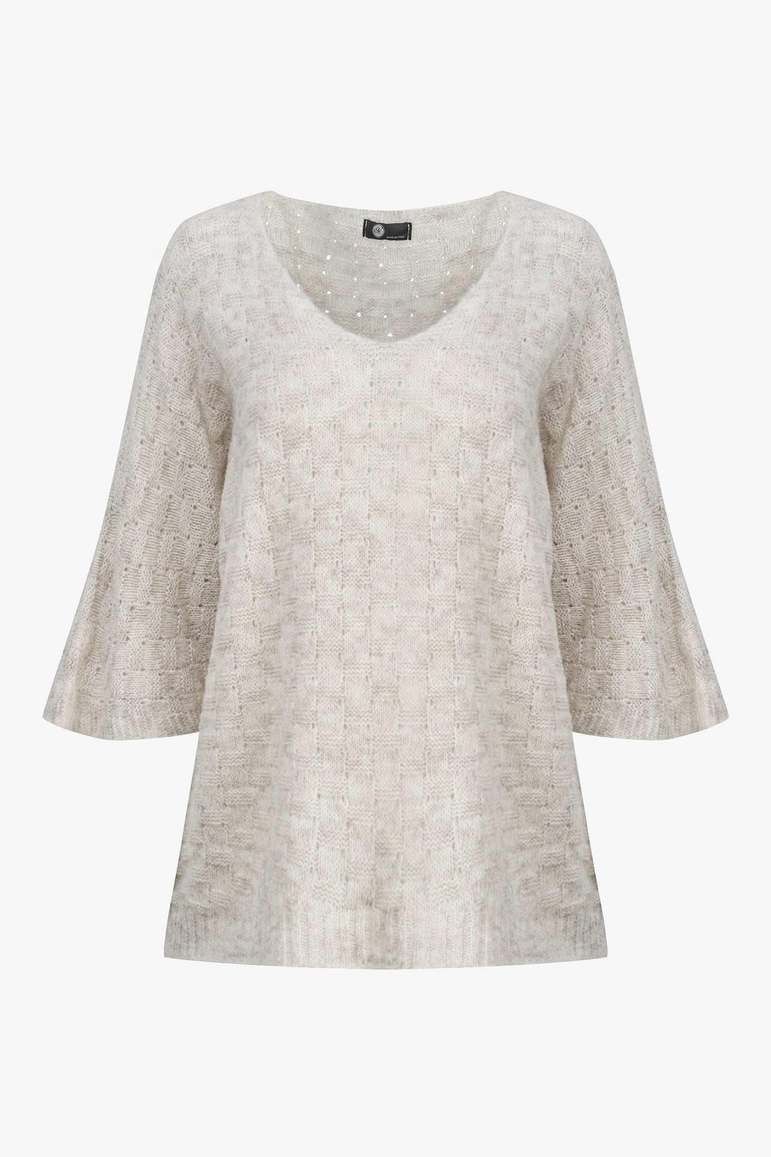 Women's knit sweater, with a v-neckline and long sleeves