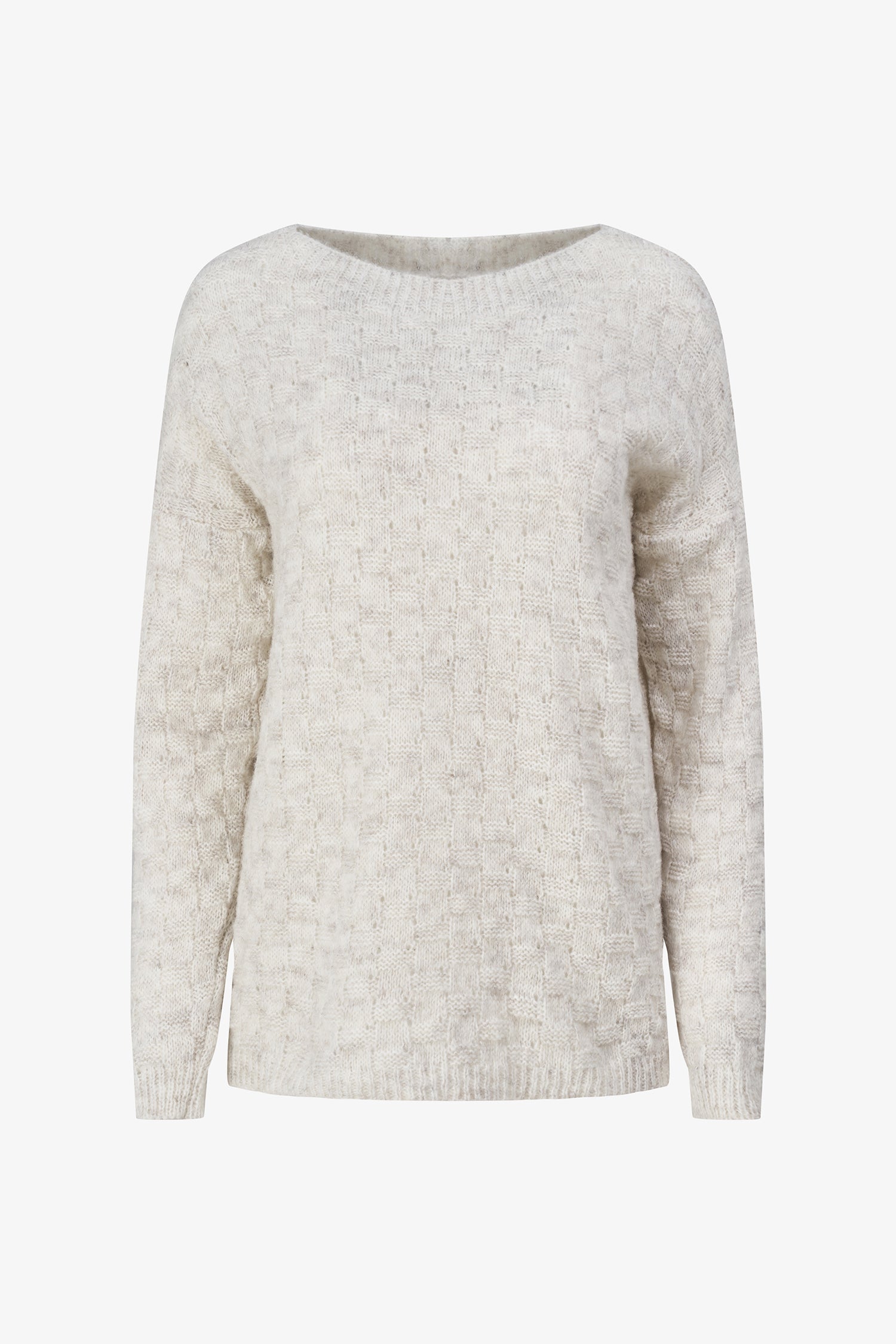 Women's knit sweater, with a boat neckline and long sleeves