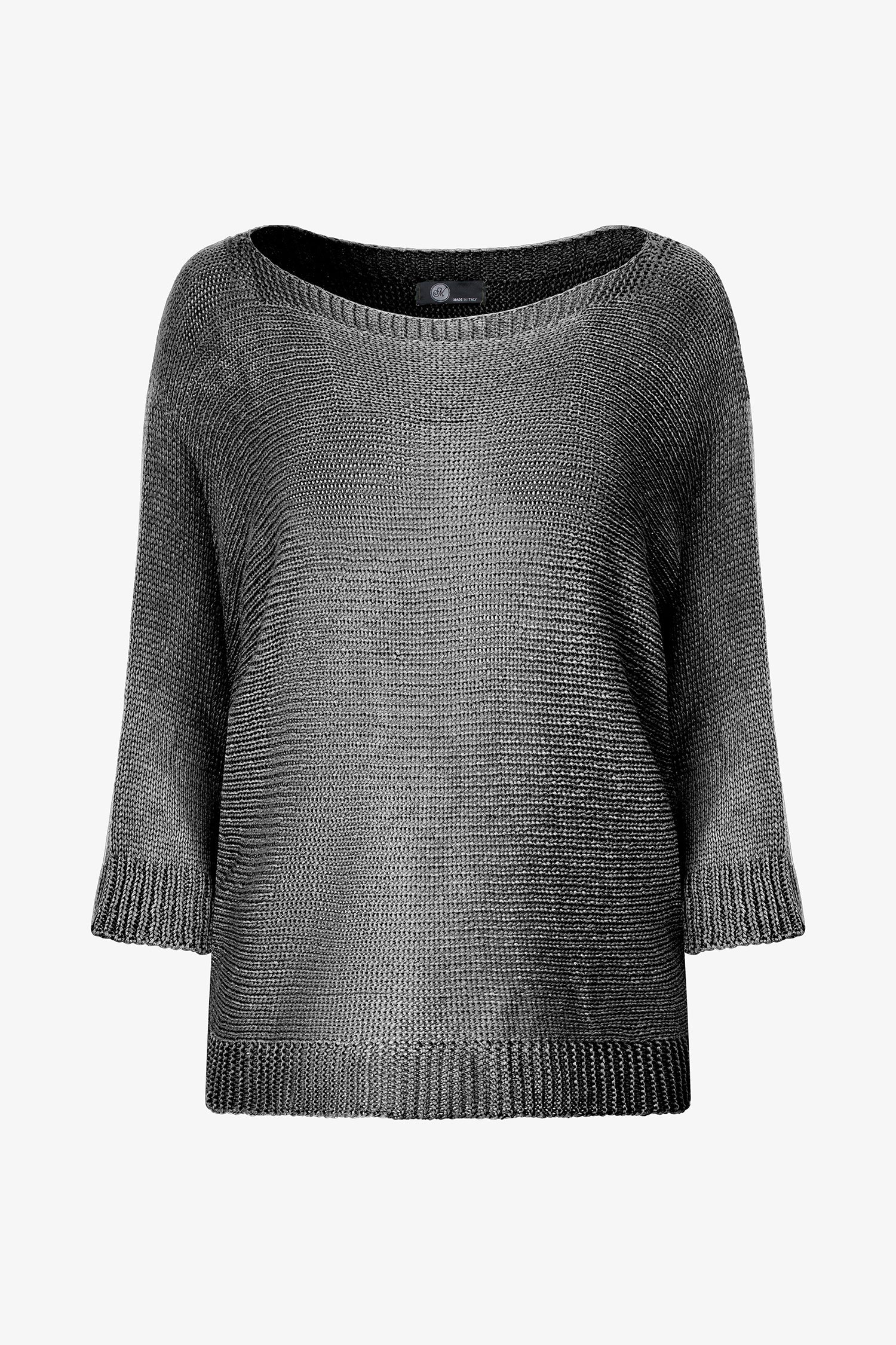 Women's knit boat-neck sweater, with long sleeves