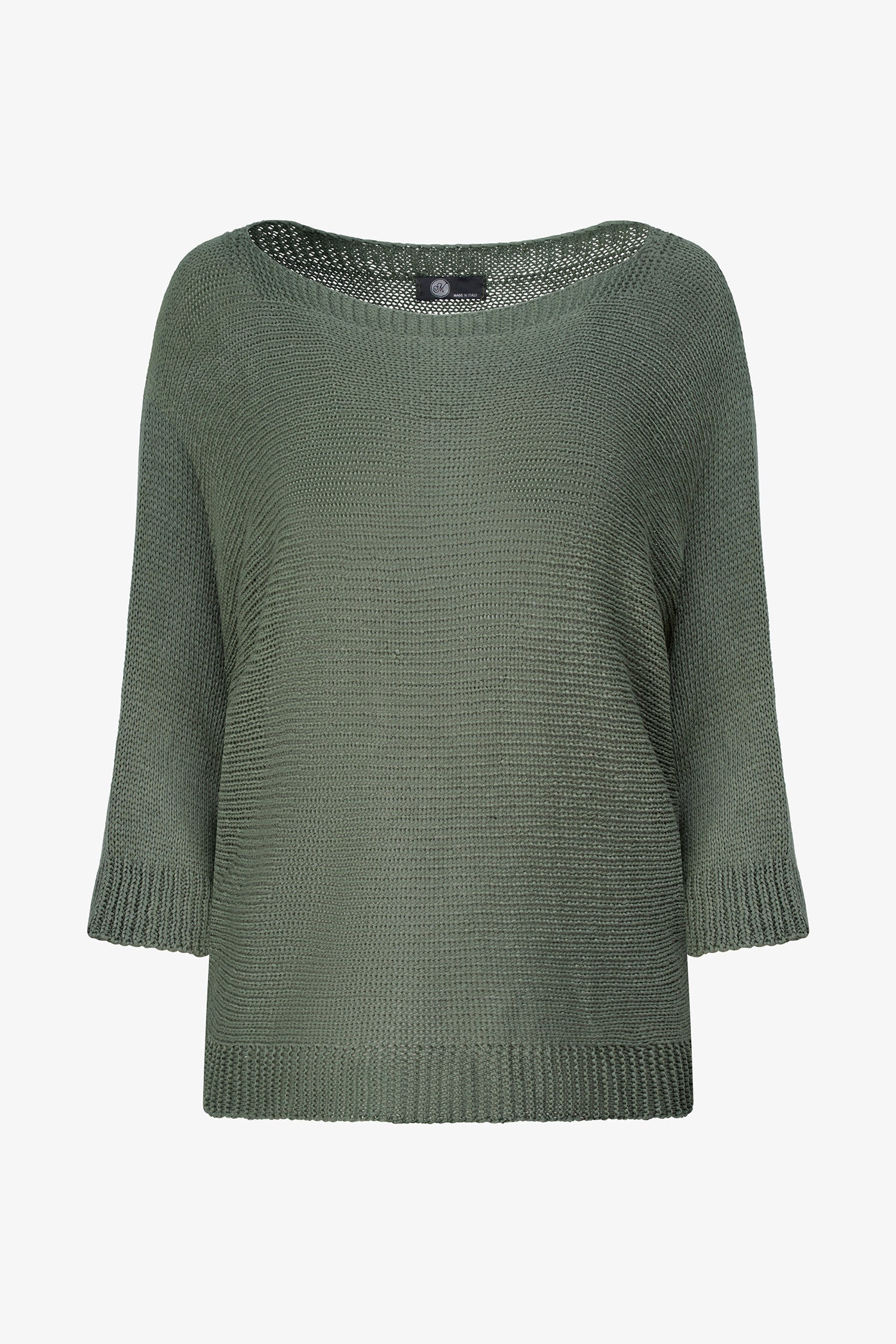 Women's knit boat-neck sweater, with long sleeves