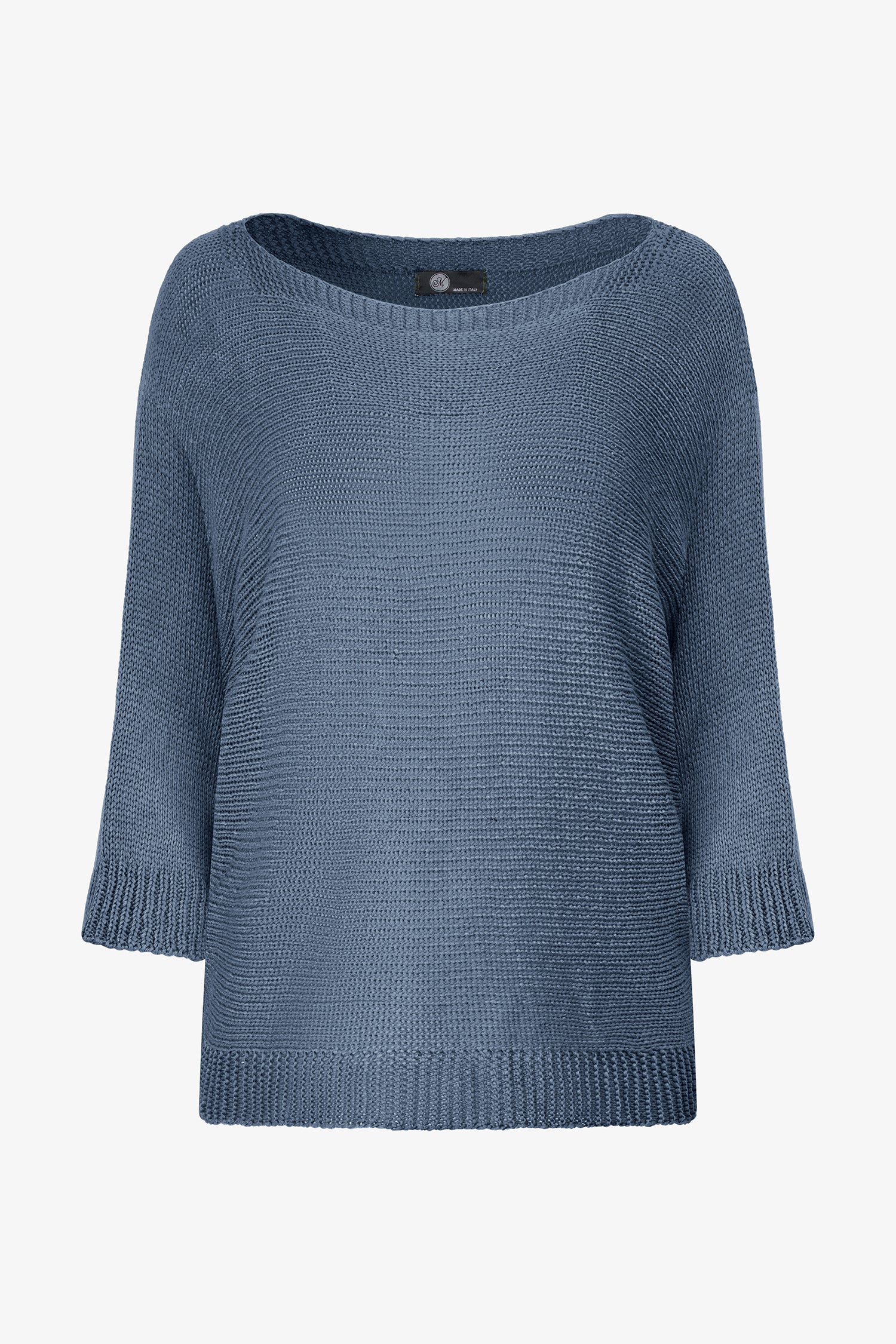 Women's knit boat-neck sweater, with long sleeves
