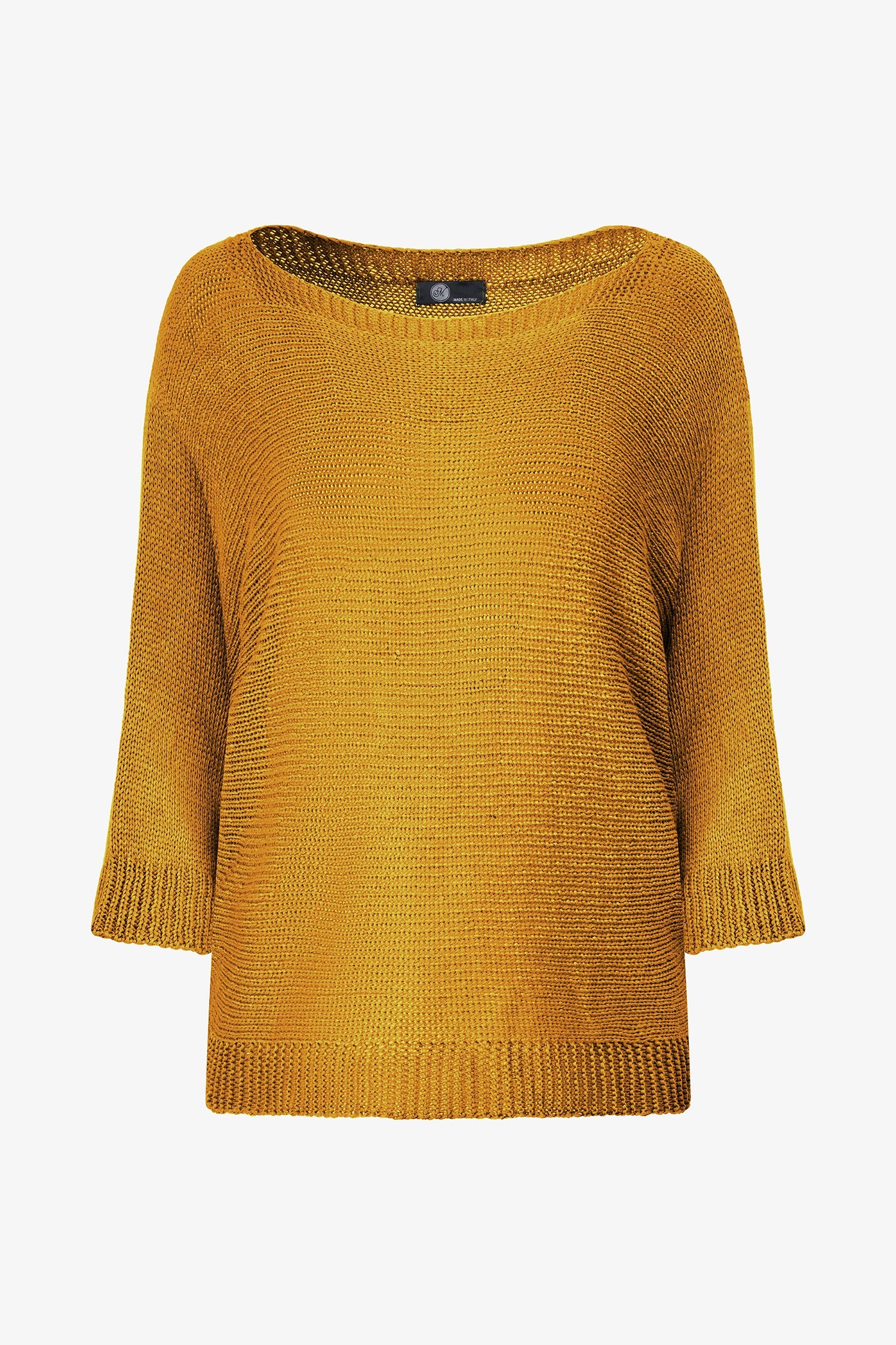Women's knit boat-neck sweater, with long sleeves