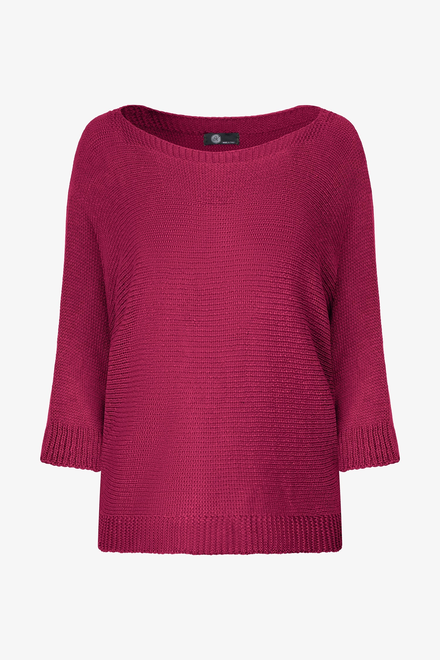 Women's knit boat-neck sweater, with long sleeves