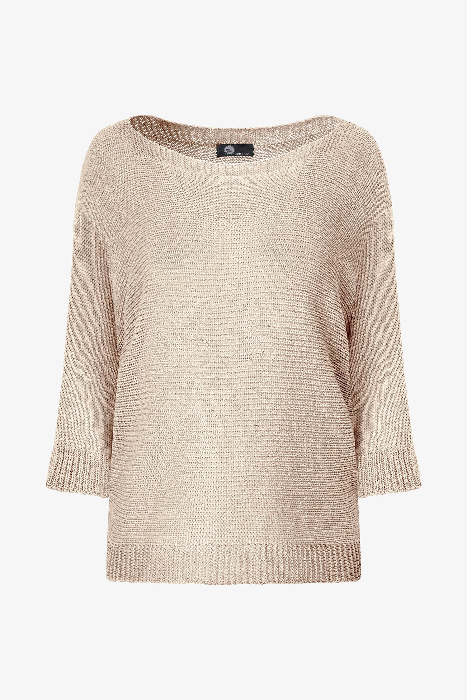 Women's knit boat-neck sweater, with long sleeves