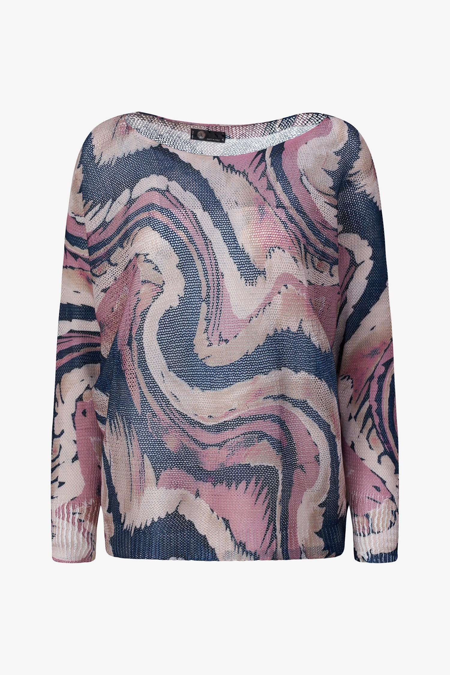 Women's knit boat-neck long sleeve sweater