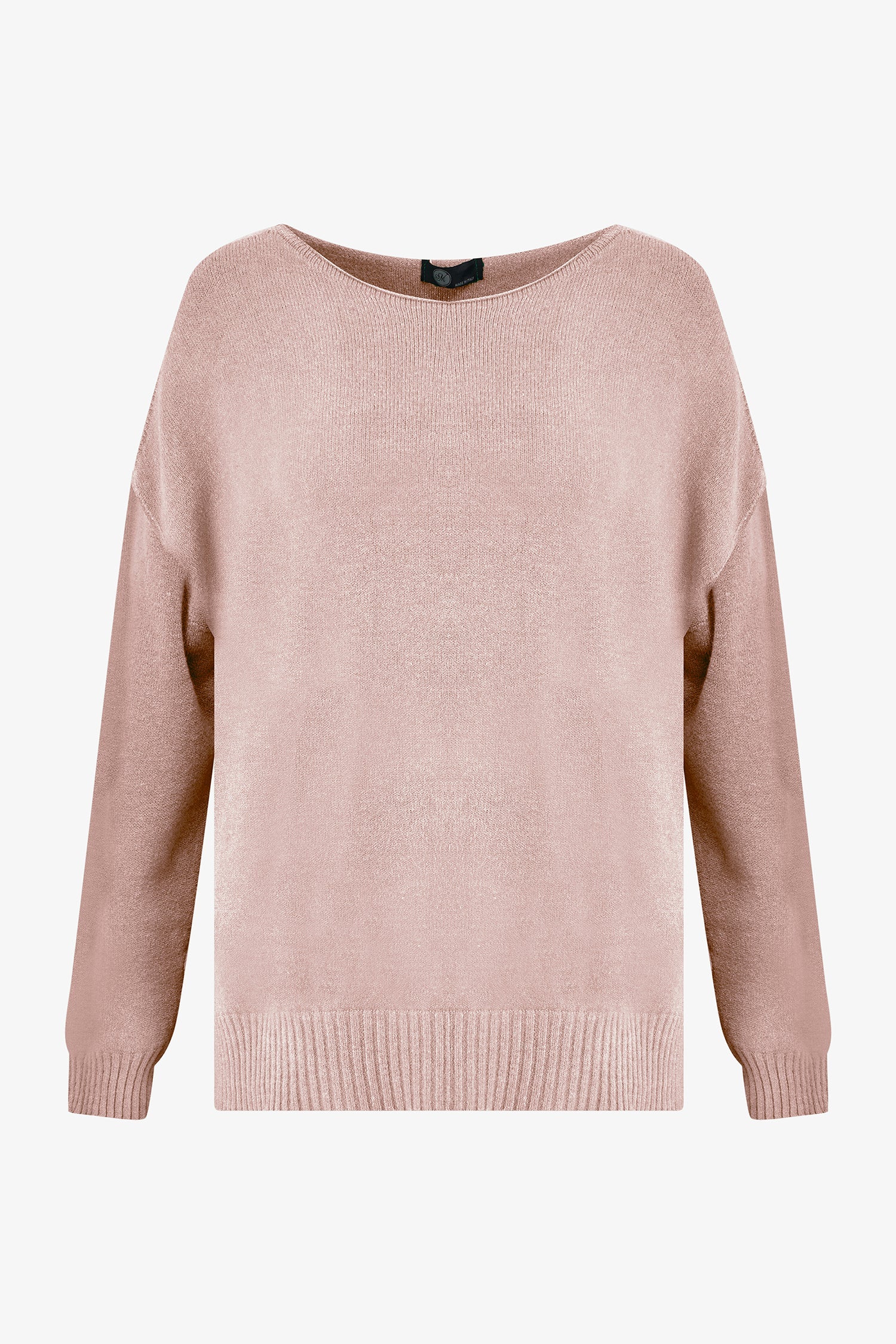 Women's knit wide crew-neckline sweater, with long sleeves