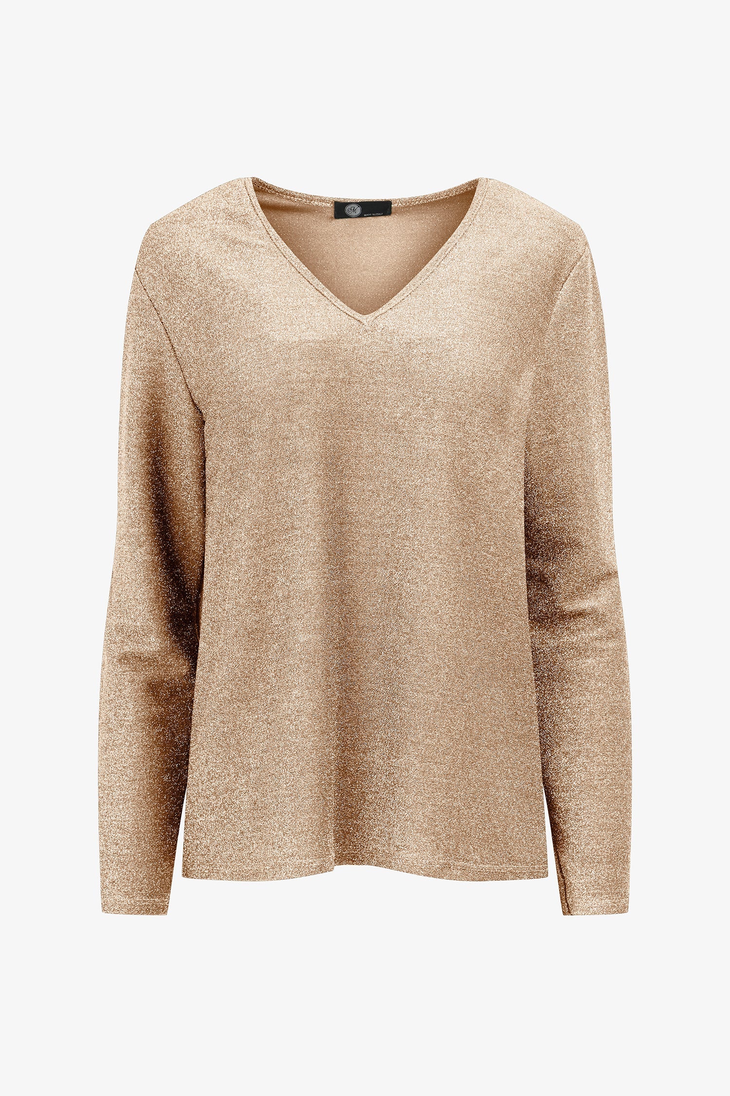 Women’s knit long sleeve top, with v-neckline