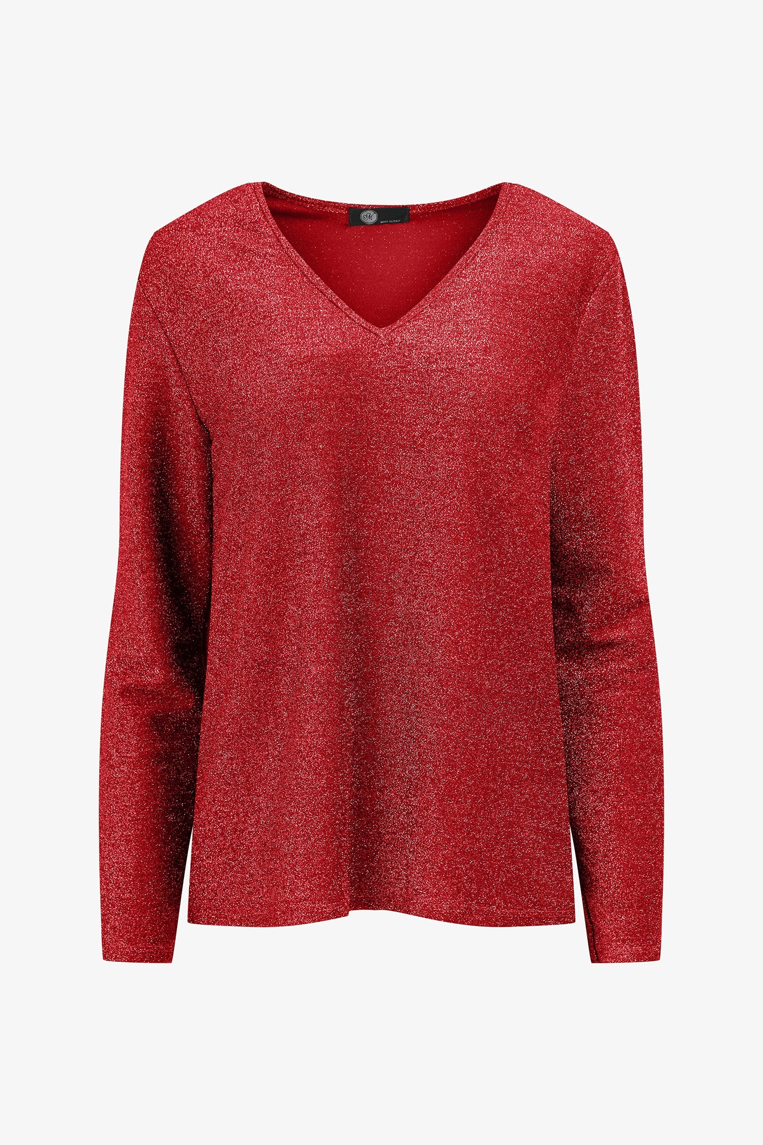 Women’s knit long sleeve top, with v-neckline