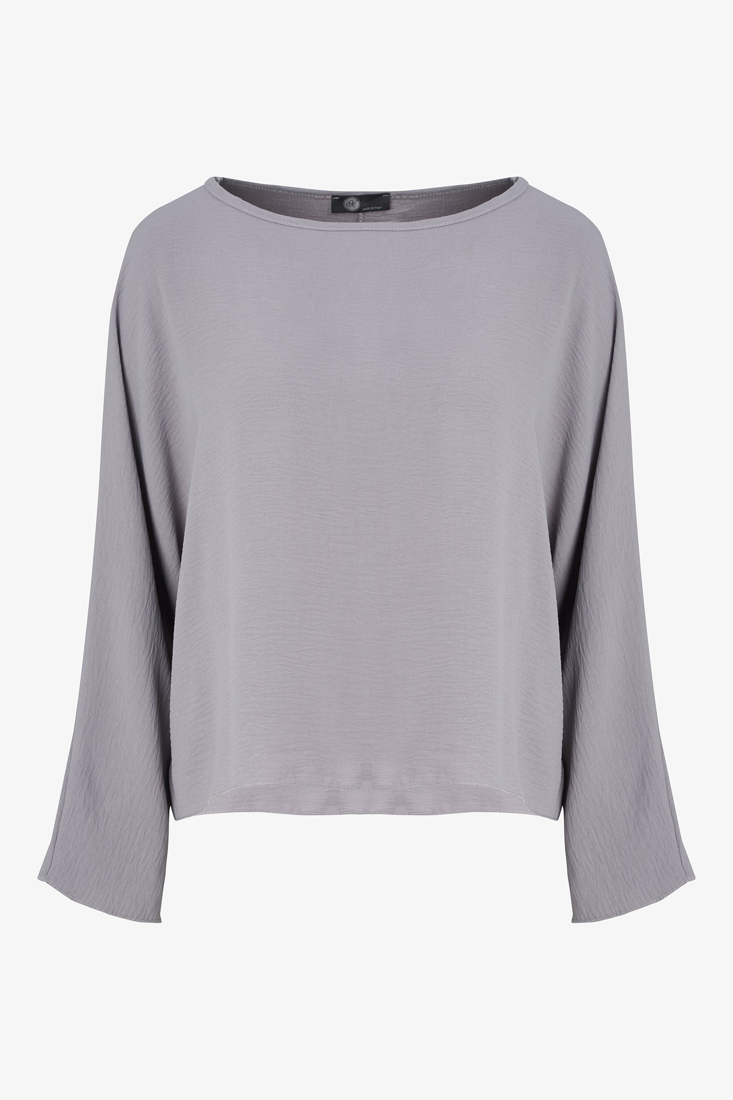 Women's Woven Long Sleeve V-Neck Top With A Boat-Neckline