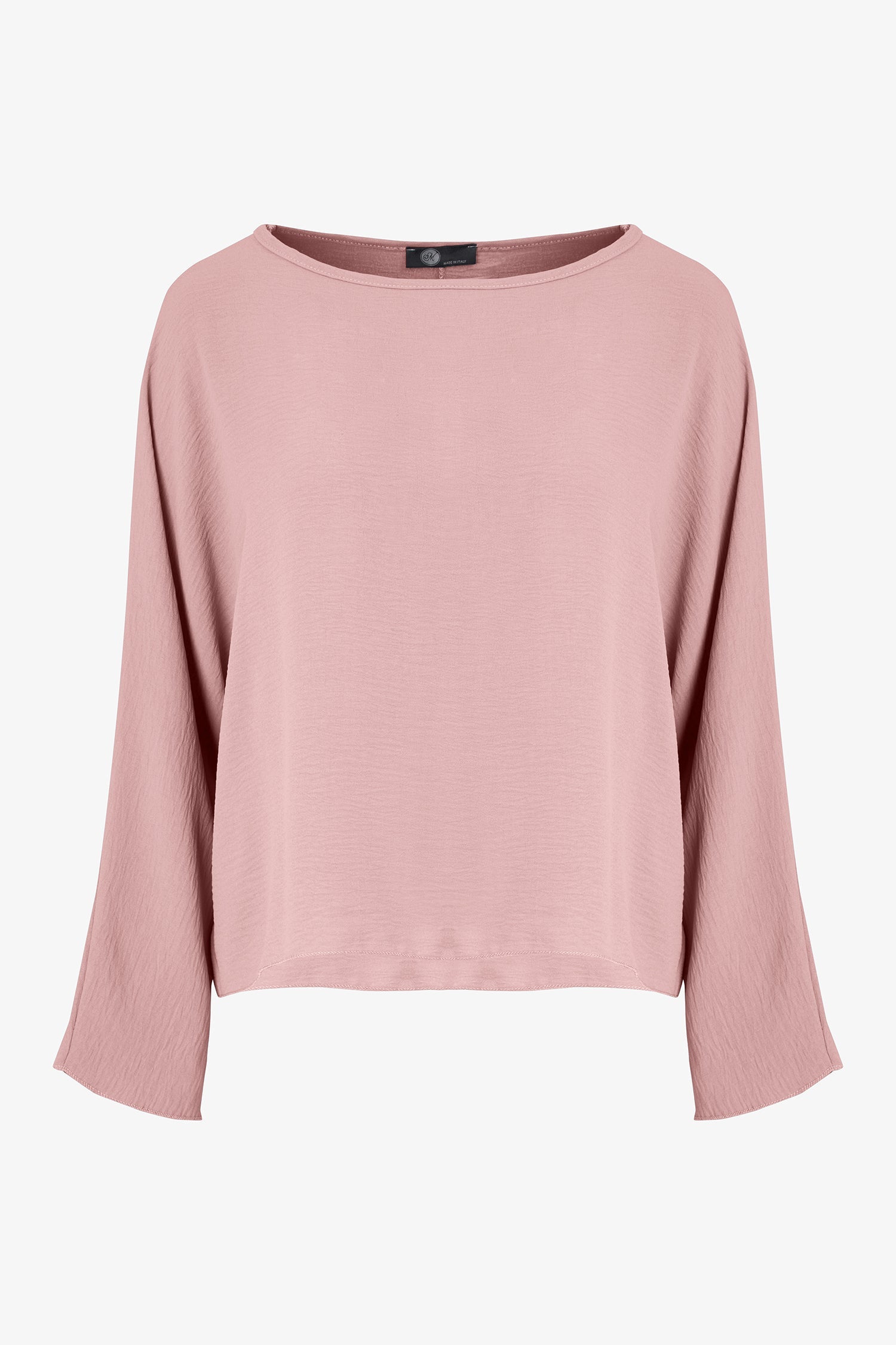 Women's Woven Long Sleeve V-Neck Top With A Boat-Neckline
