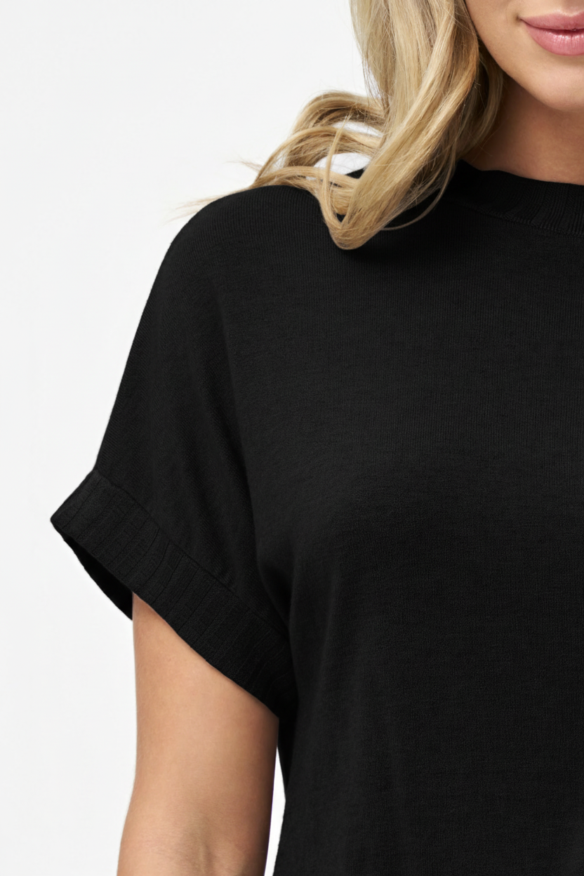 Women's Knit Cap-Sleeve Top