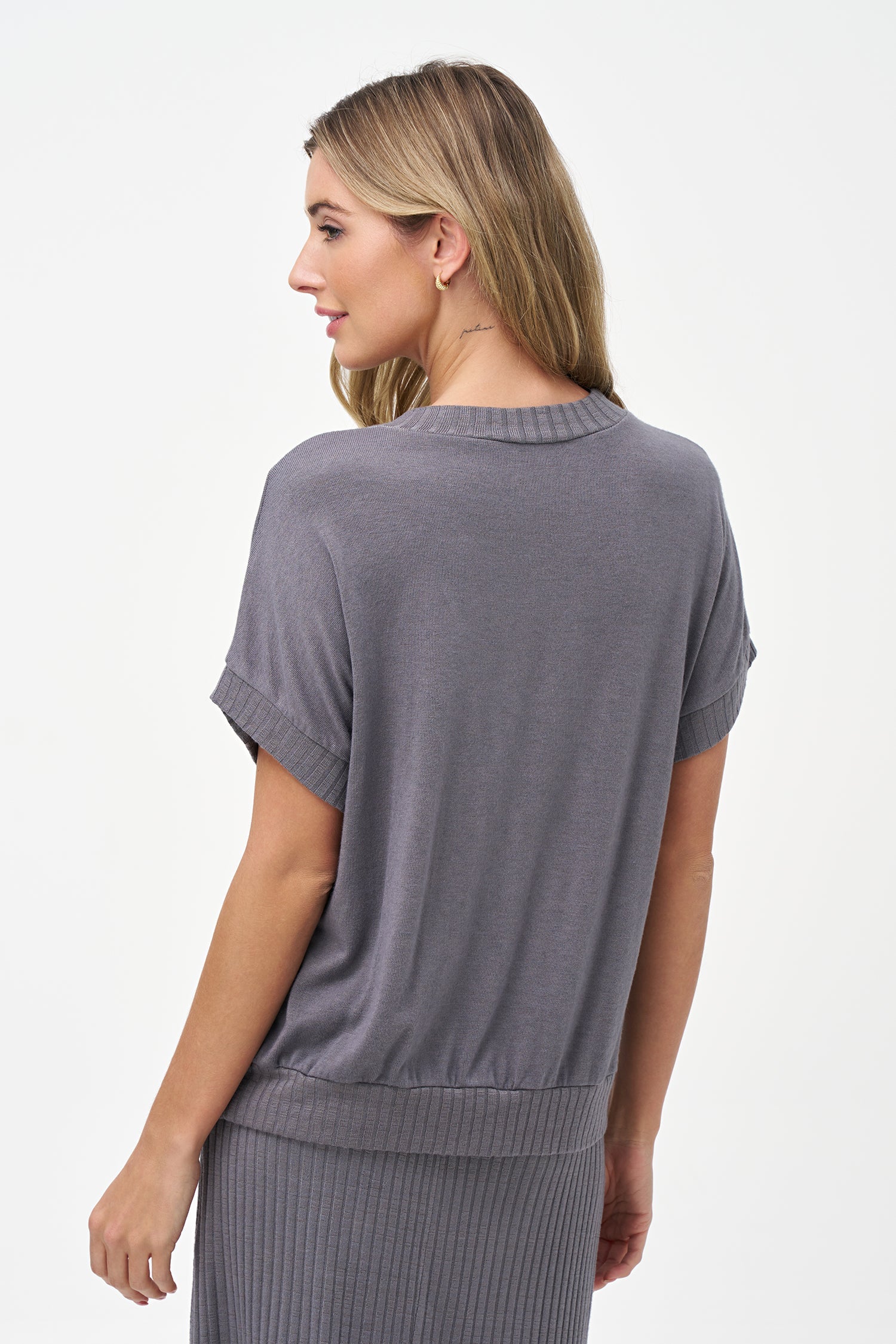 Women's Knit Cap-Sleeve Top