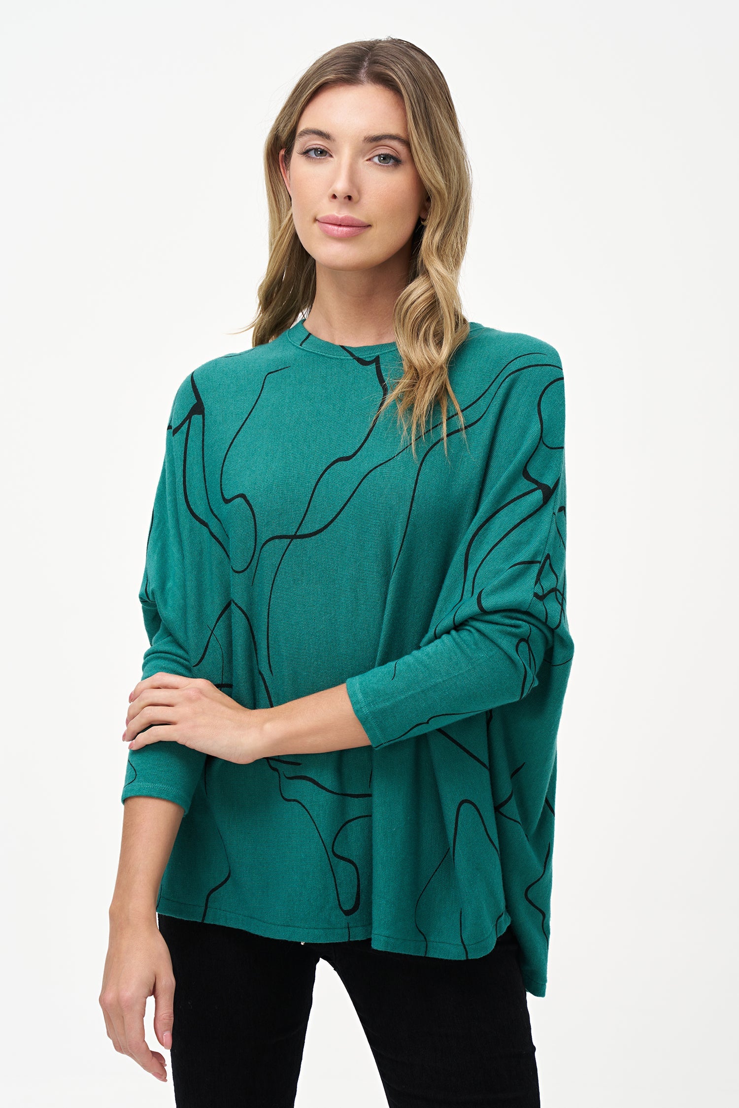 Women's Knit Long Sleeve Oversized Top