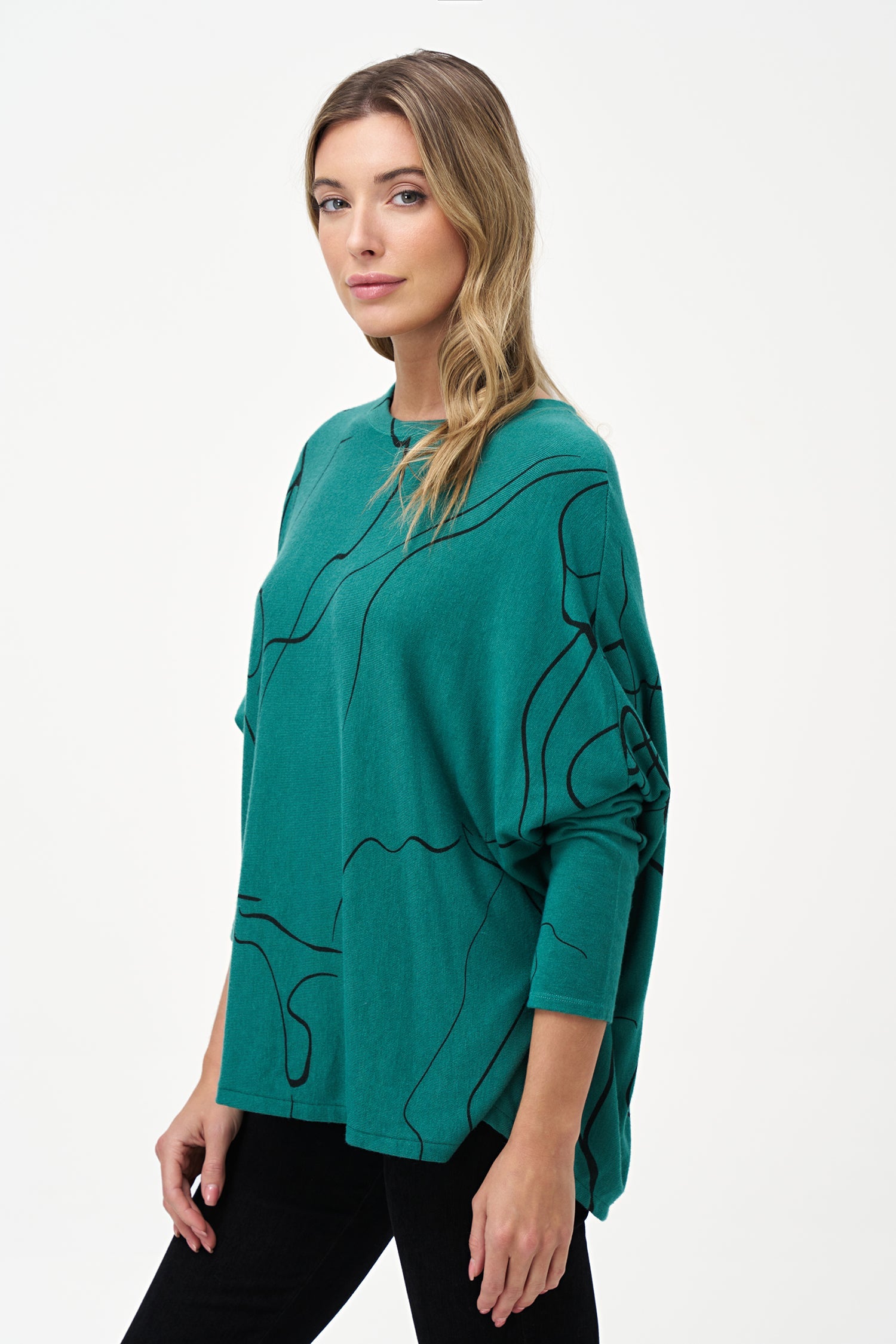 Women's Knit Long Sleeve Oversized Top
