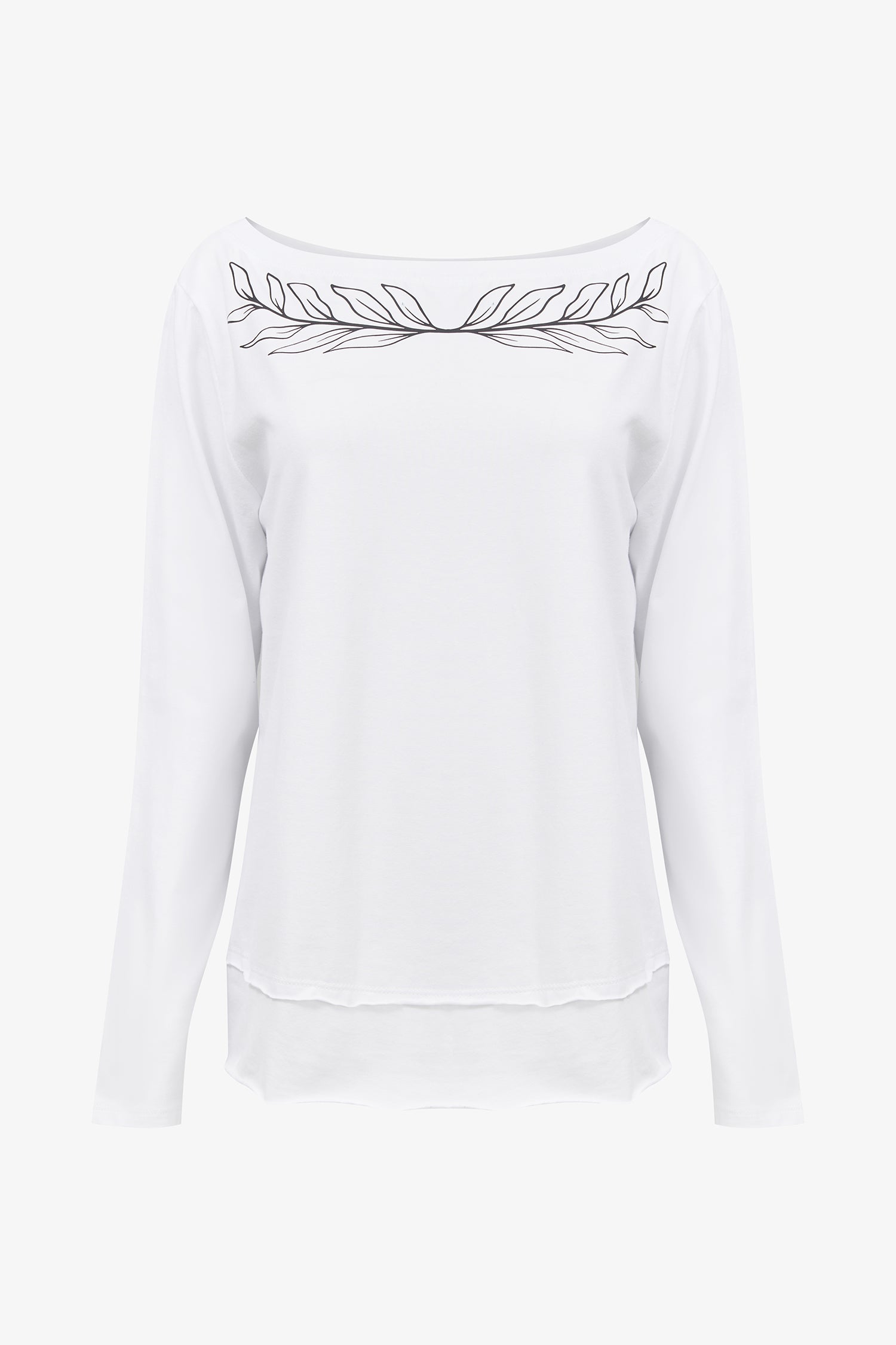 Women's Knit Boat-Neckline Long Sleeve Top