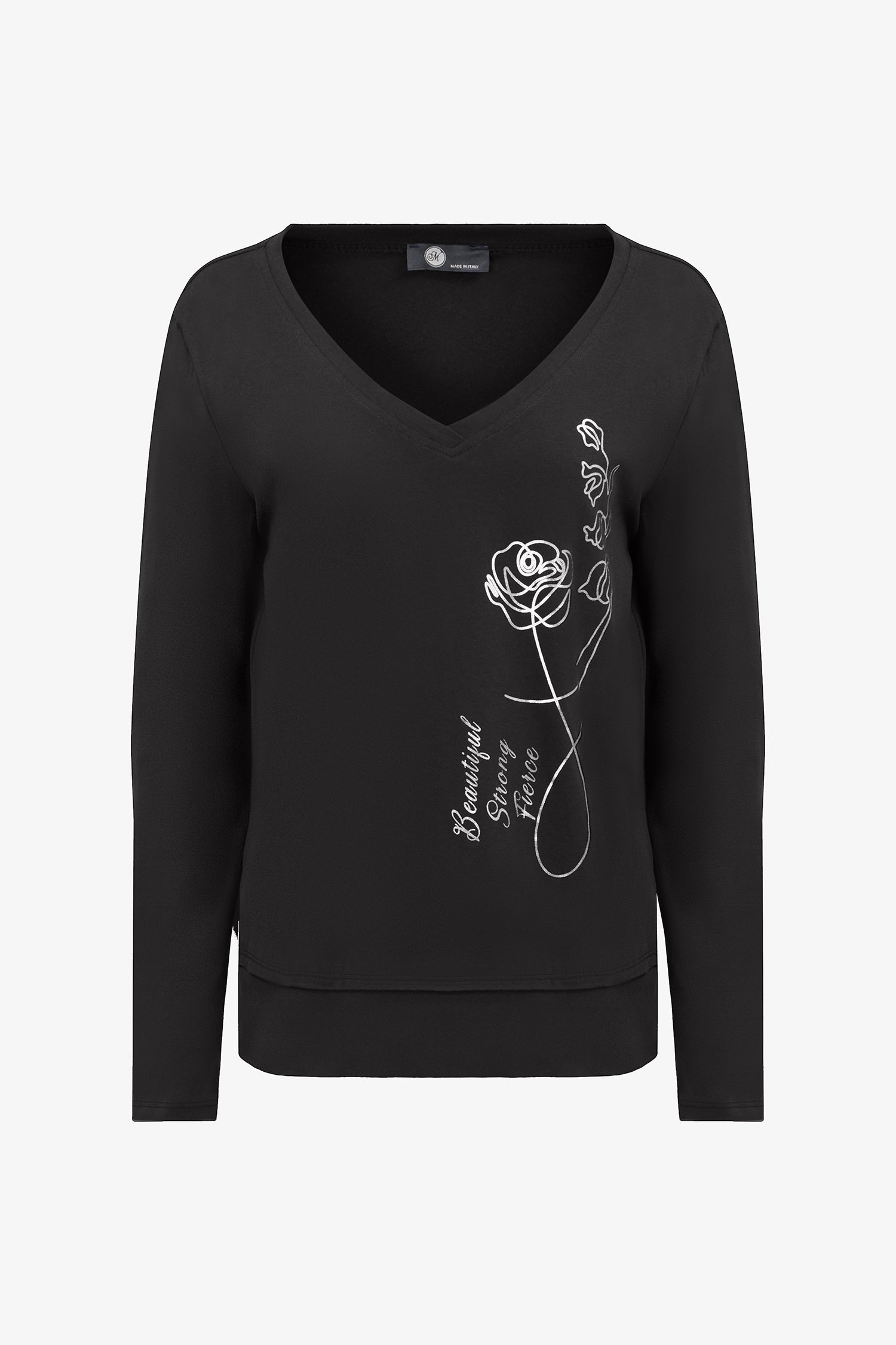 Women's Knit V-Neckline Long Sleeve Top