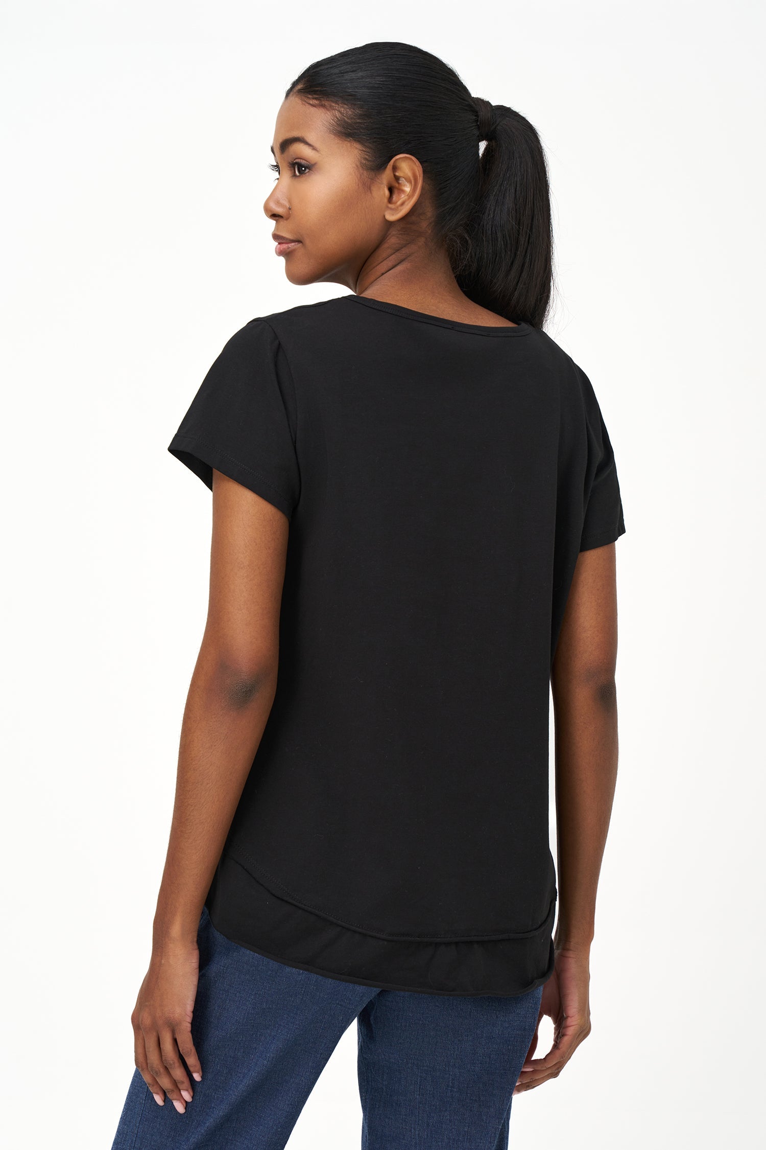 Women's Knit Crew-Neckline Short Sleeve Top