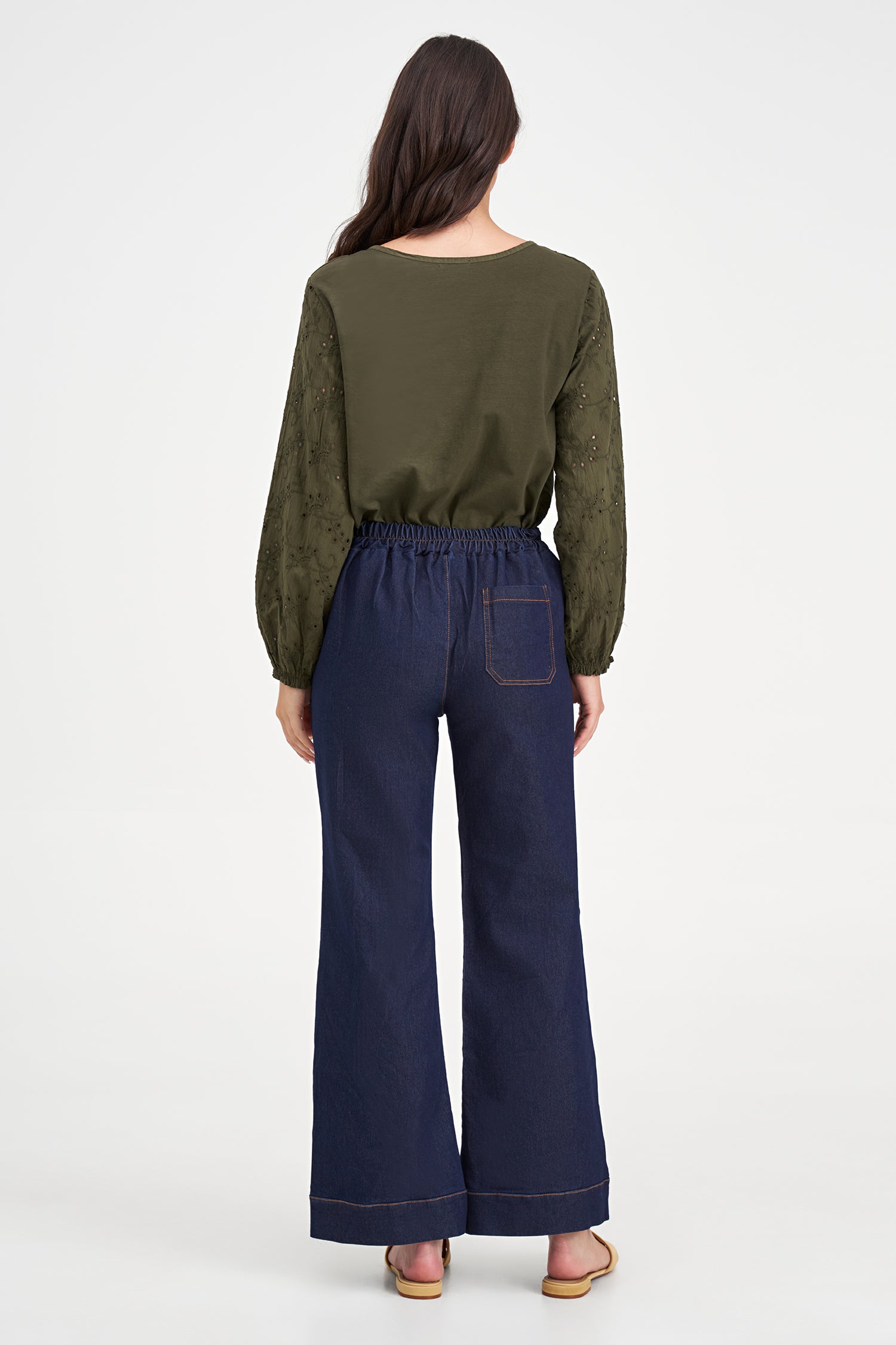 Women's Knit/Woven Combo Top