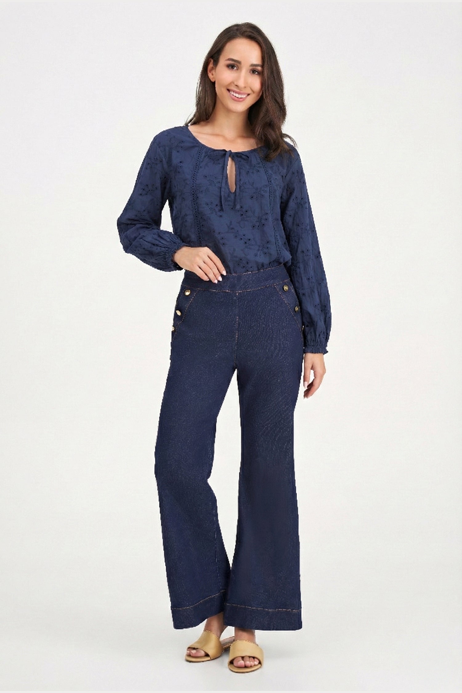 Women's Knit/Woven Combo Top