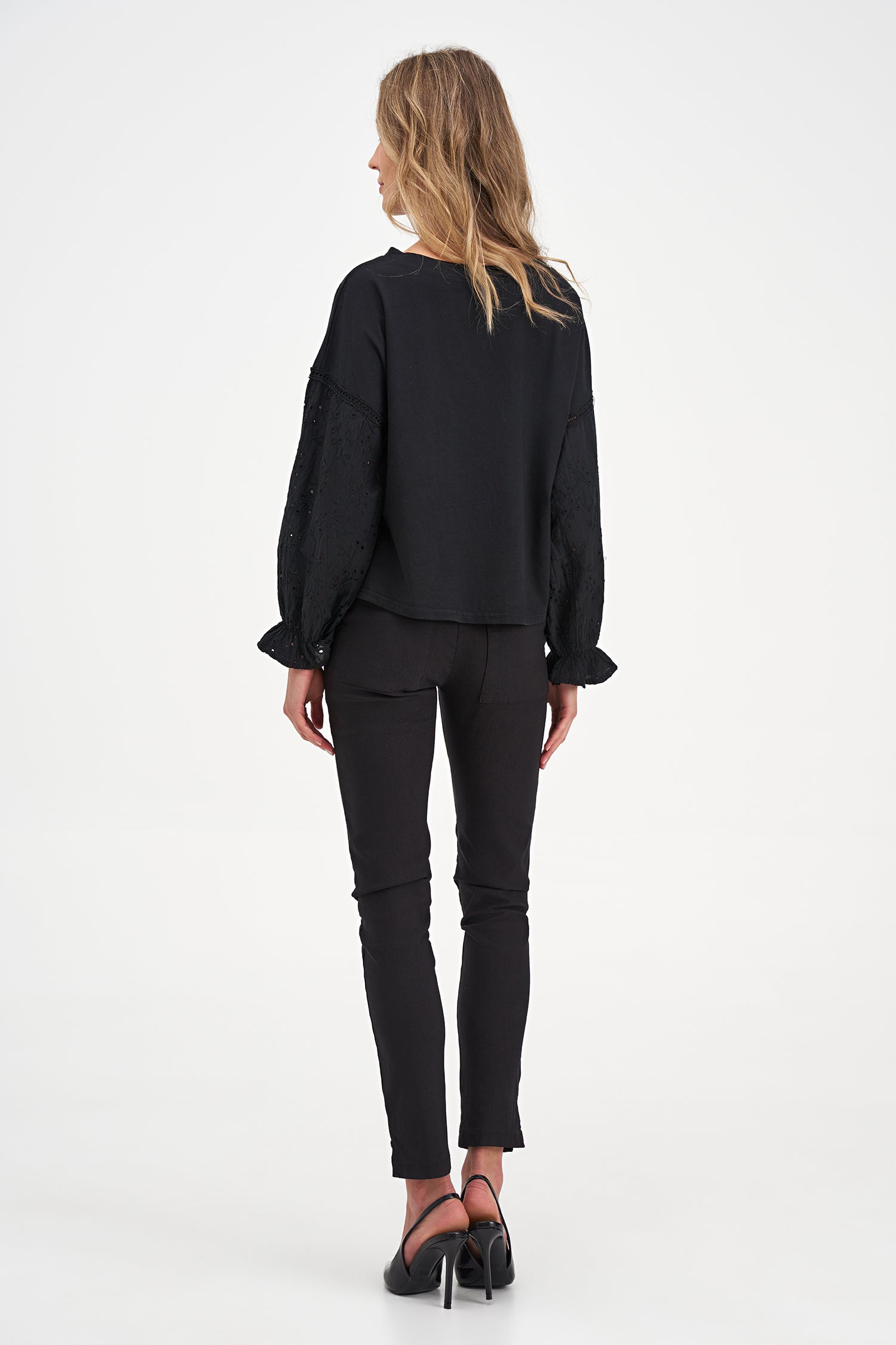 Women's Knit/Woven Combo Top