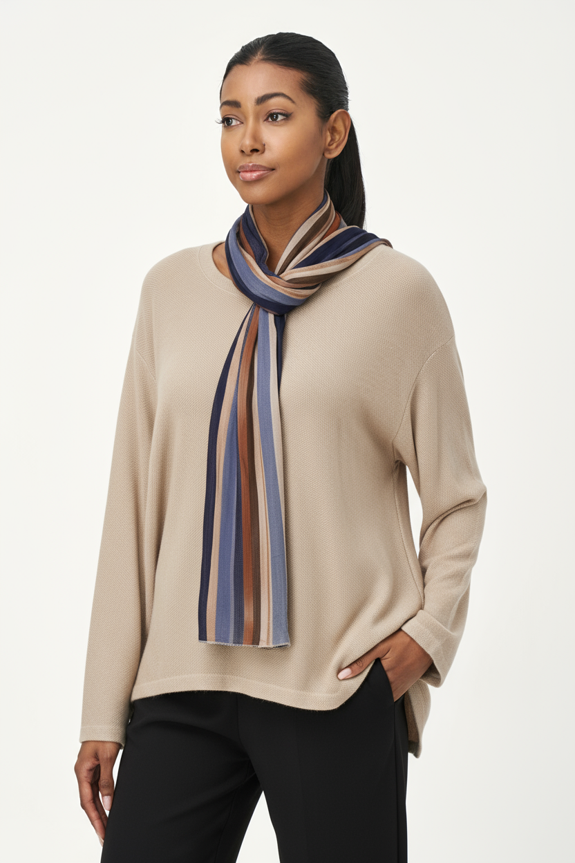 Women's Crew-Neck Long Sleeve Knit Top