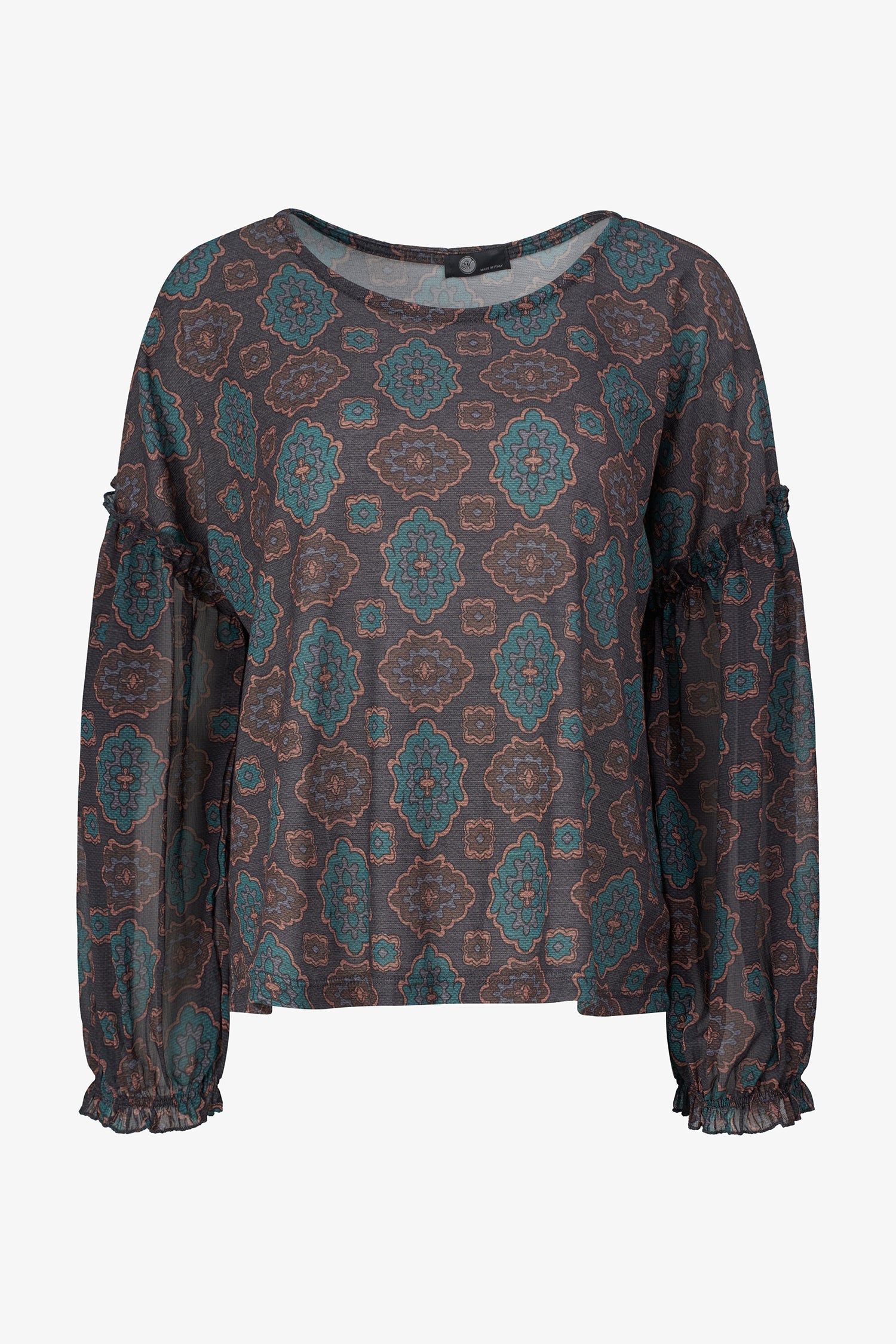 Women's Knit & Woven Combo Top