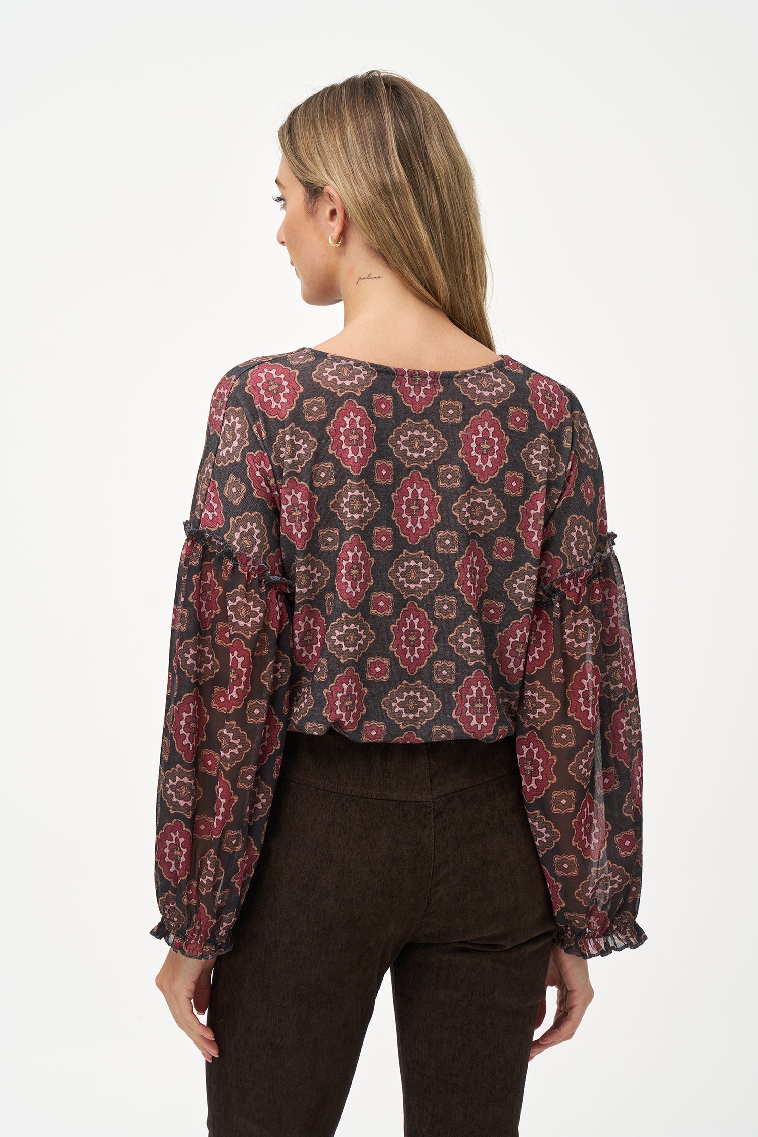Women's Knit & Woven Combo Top