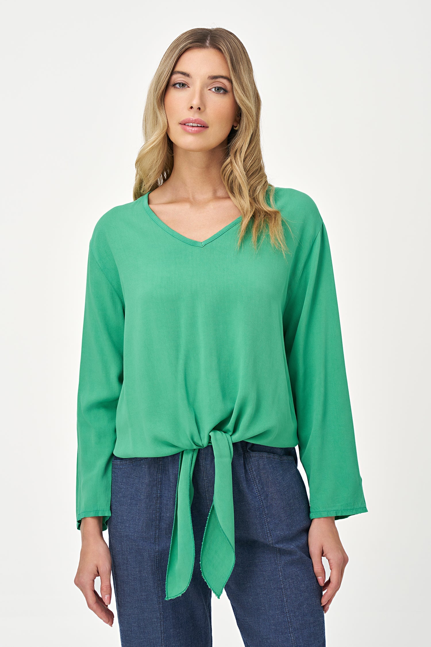 Women's Woven V-Neck Top