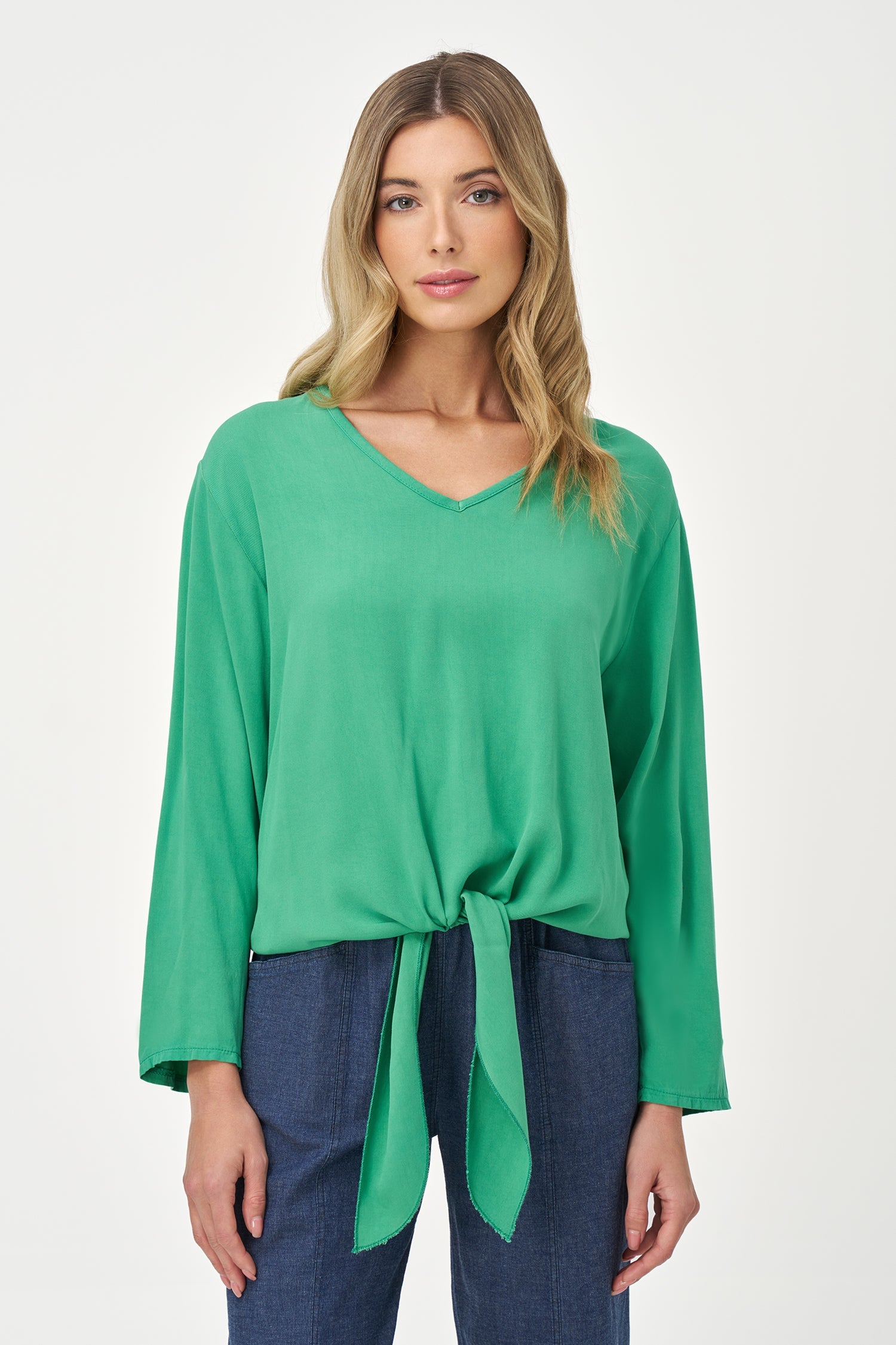 Women's Woven V-Neck Top