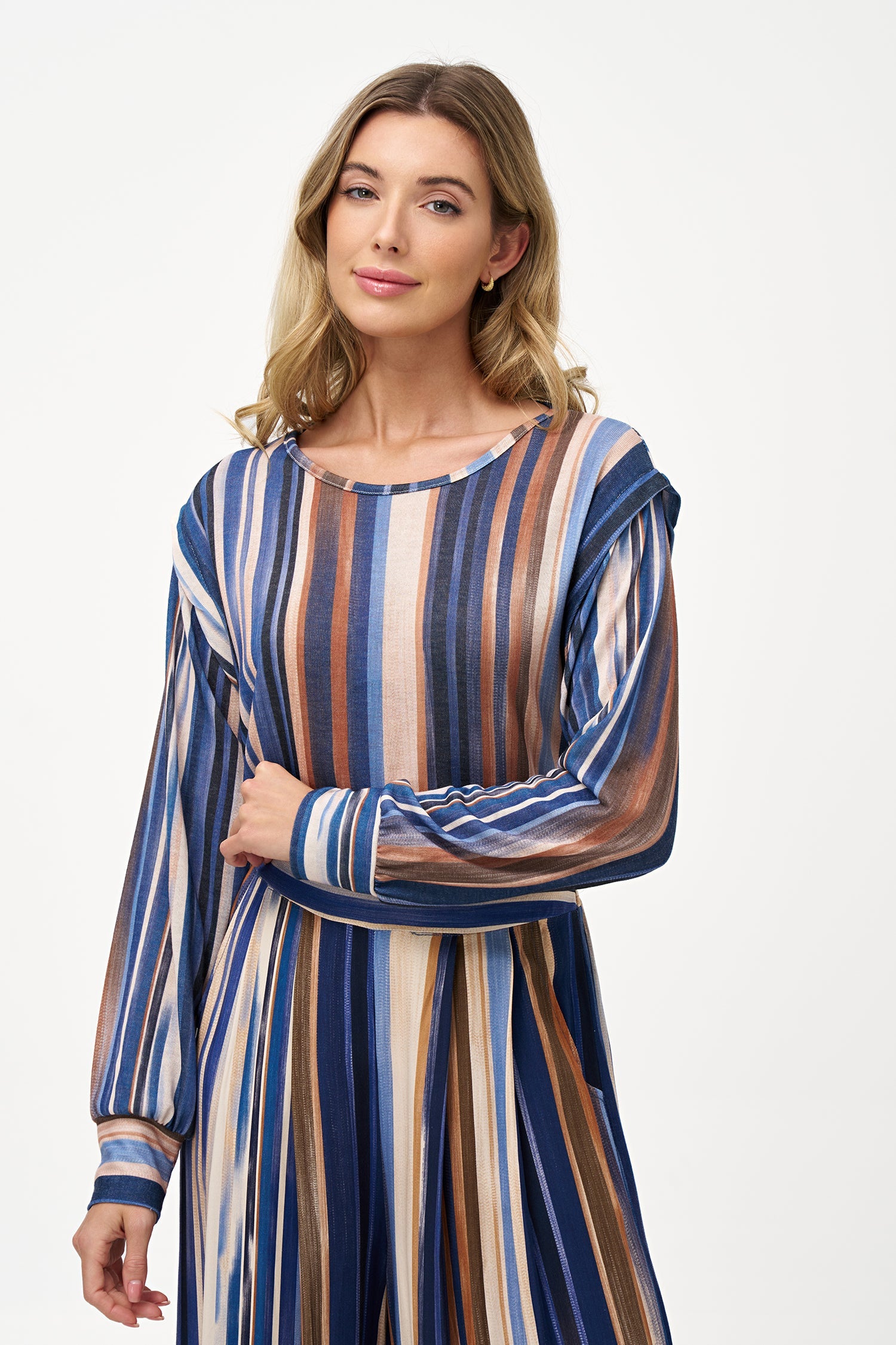 Women's Knit Boat-Neck Long Sleeve Top