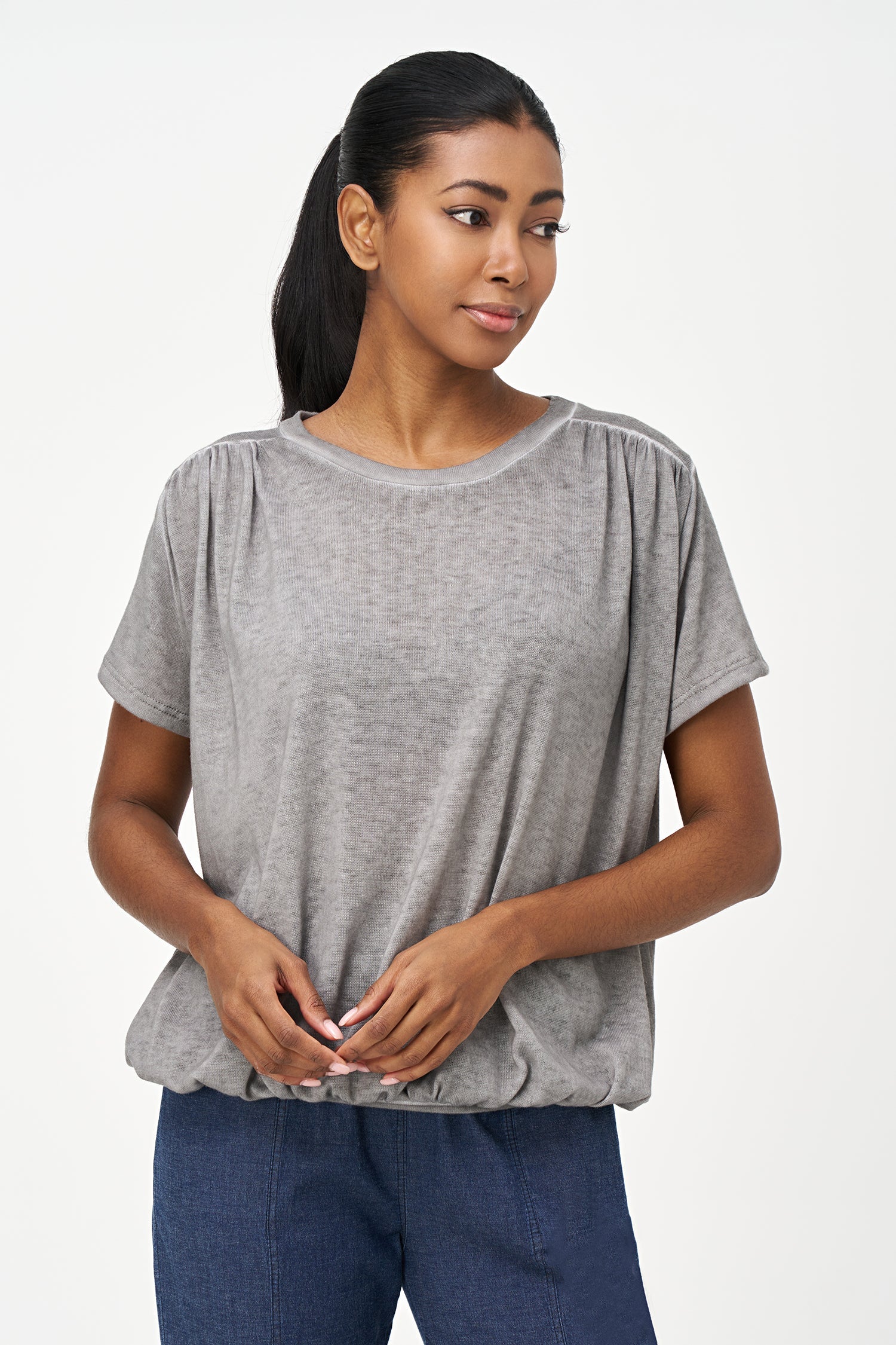 Women's Knit Short Sleeve Crew-Neck Top