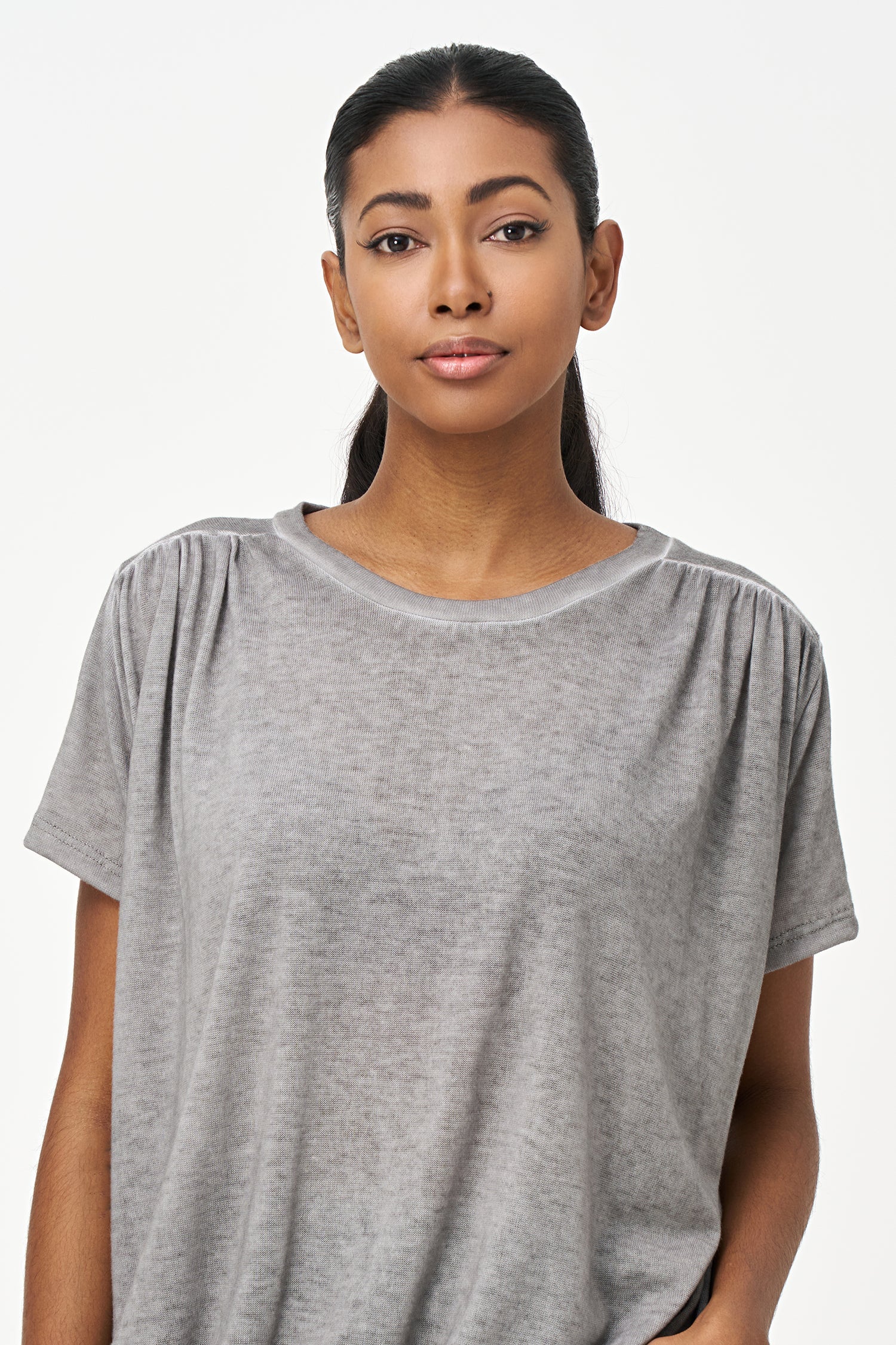 Women's Knit Short Sleeve Crew-Neck Top