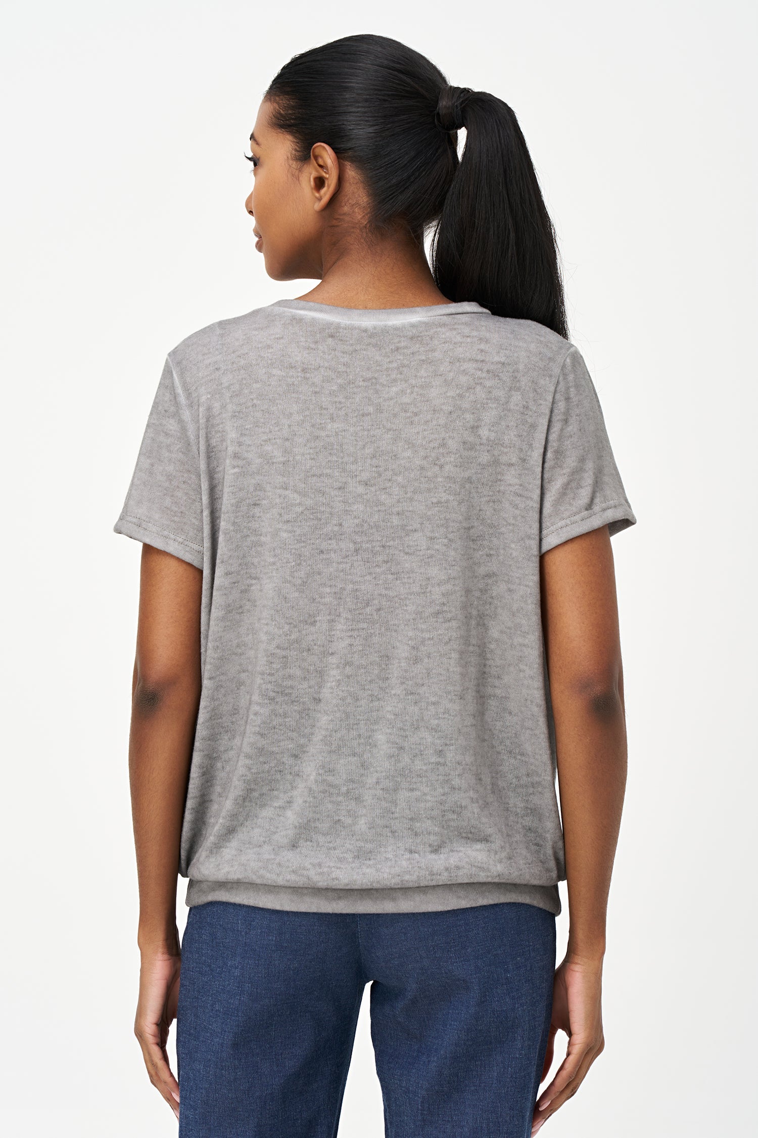 Women's Knit Short Sleeve Crew-Neck Top