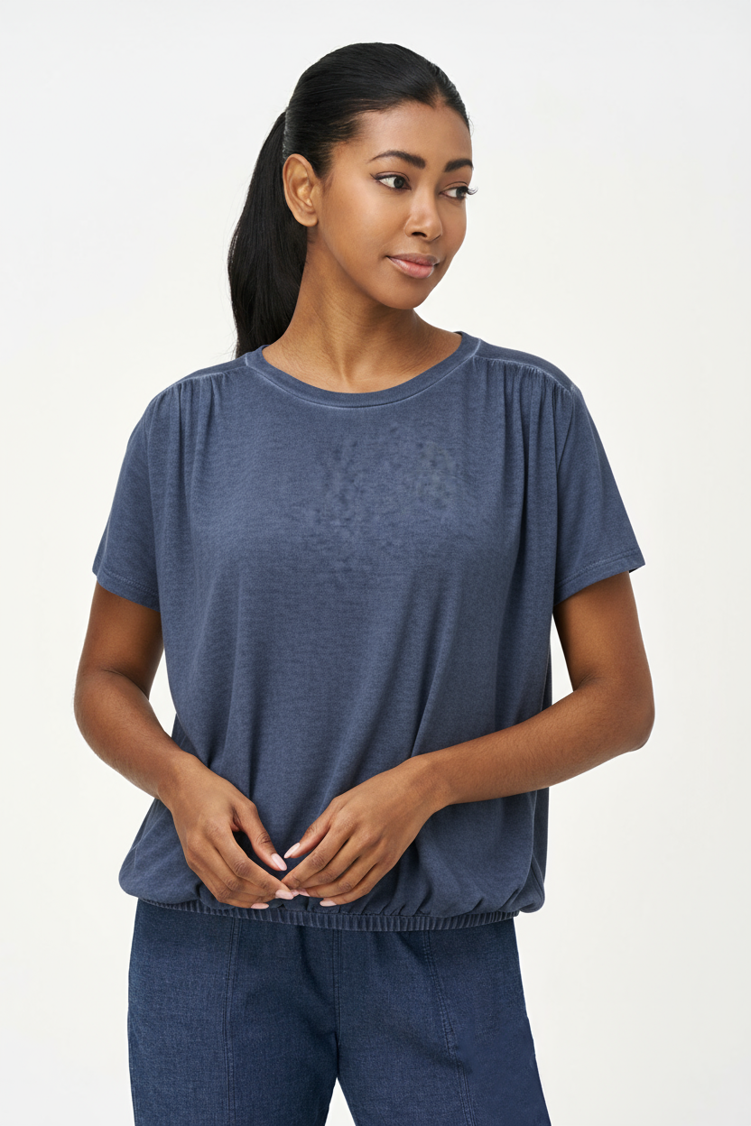 Women's Knit Short Sleeve Crew-Neck Top