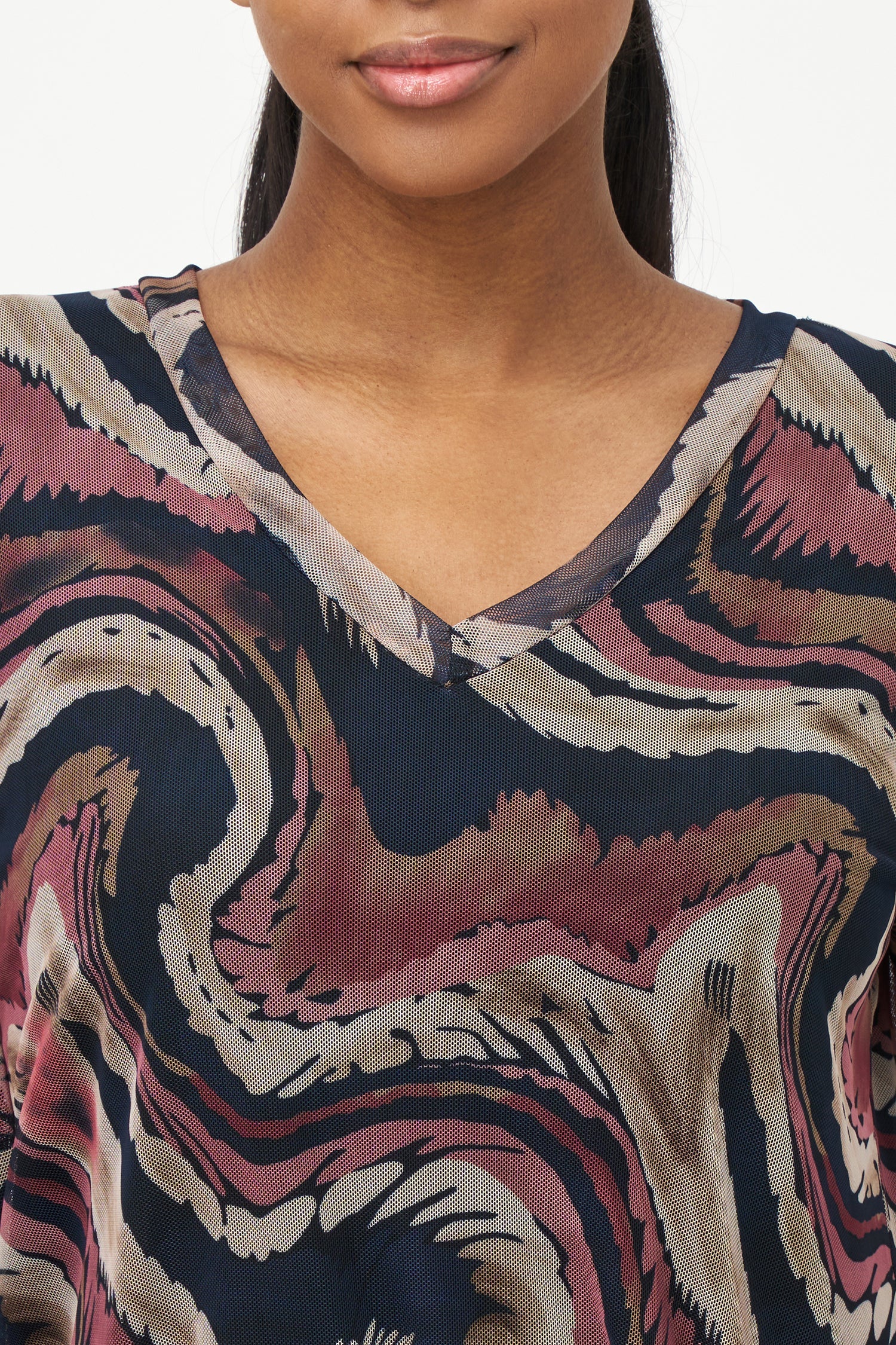 Women's Knit Long Sleeve V-Neck Top