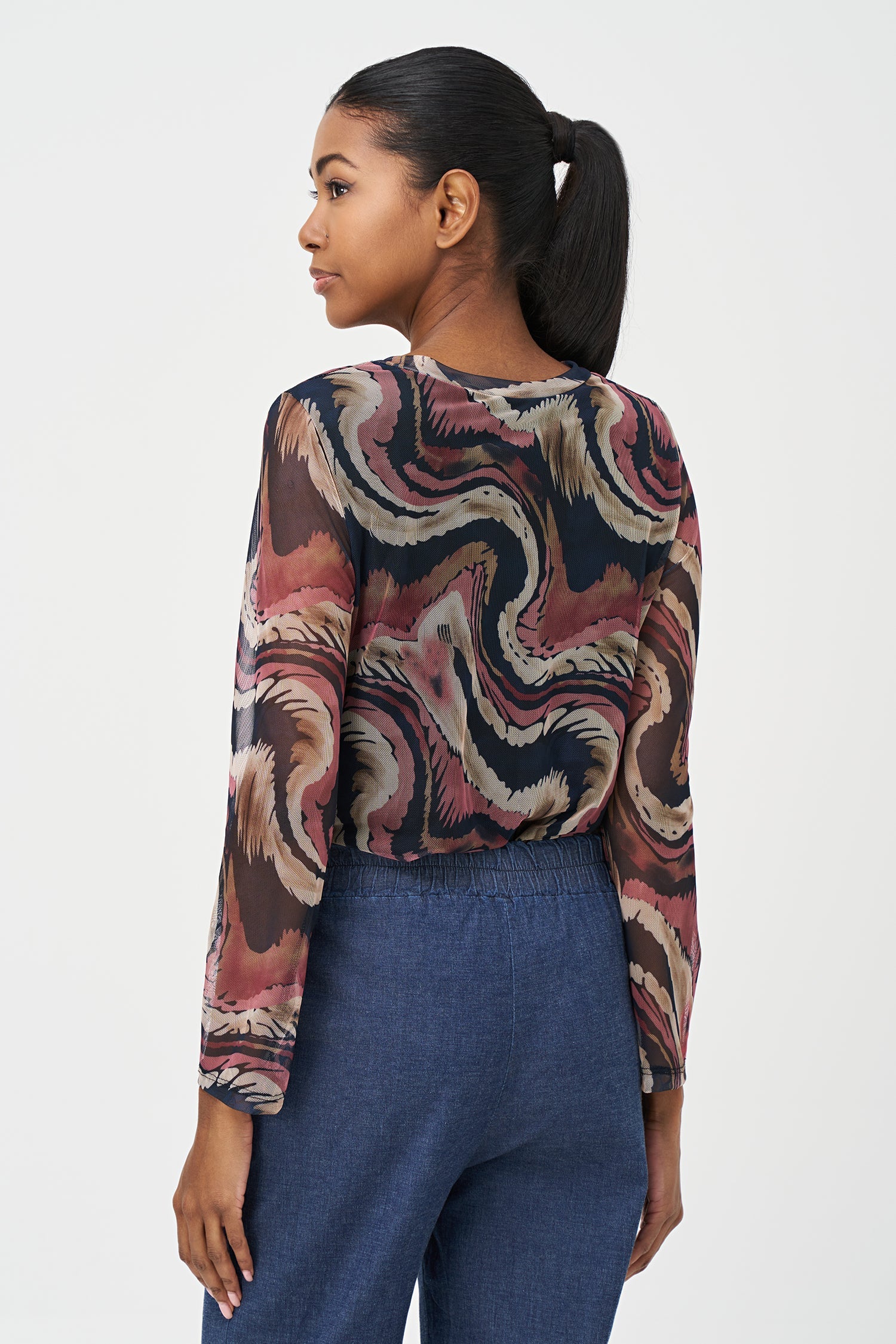 Women's Knit Long Sleeve V-Neck Top