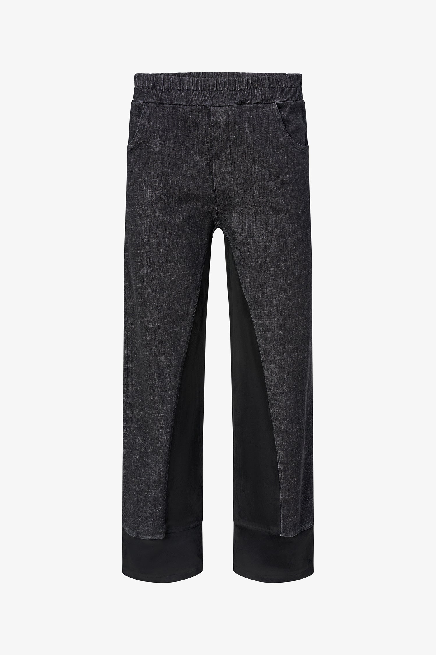 Women's Woven Denim And Faux Suede Combo Pull-On Pants