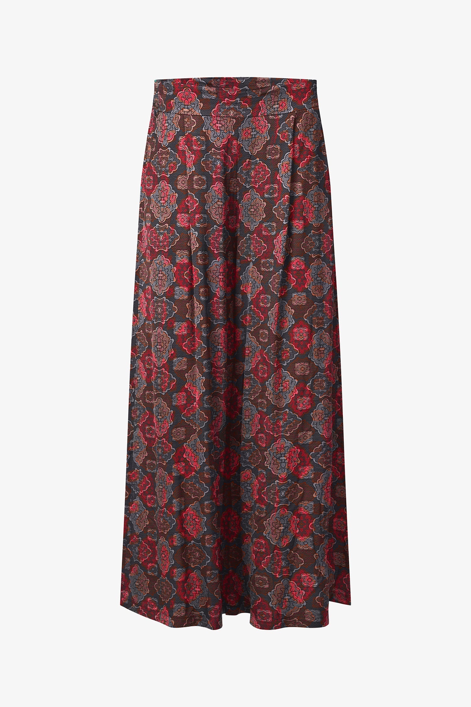 Women's Woven Printed Pull-On Wide Leg Pants With Slash Pockets
