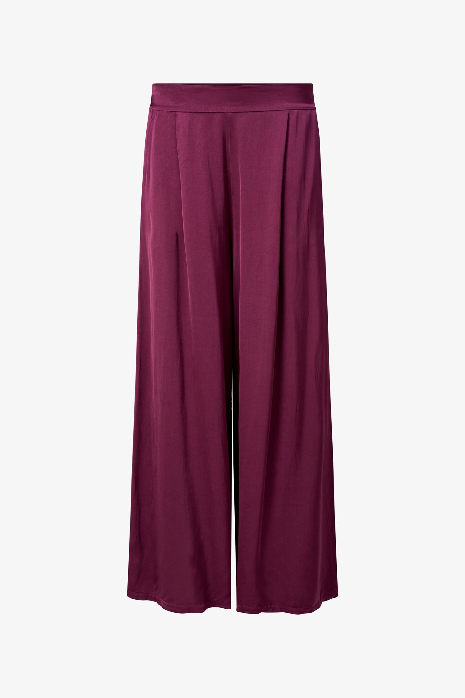 Women's Woven Pull-On Wide Leg Pants With Slash Pockets