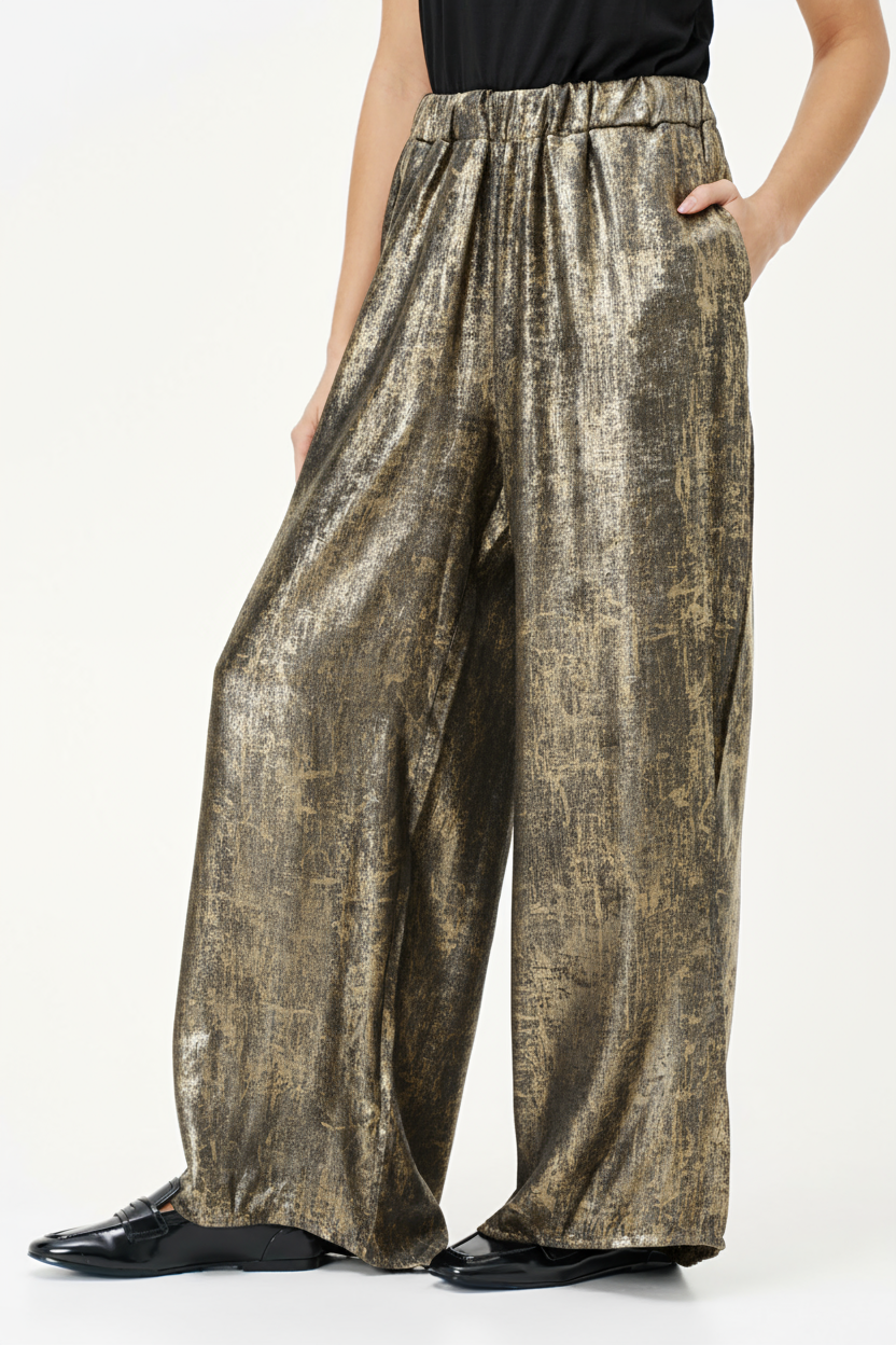 Women's Woven Pull-On Wide Leg Pants