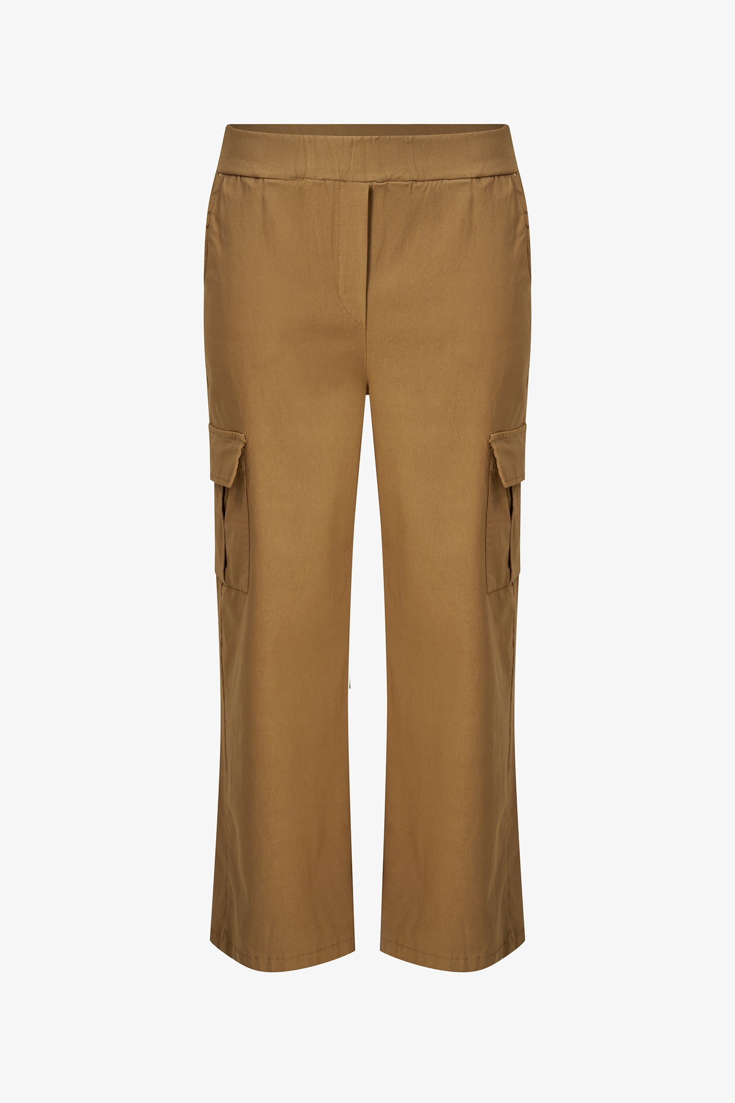 Women's Knit Straight Leg Pull-On Cargo Pants With Patch Pockets