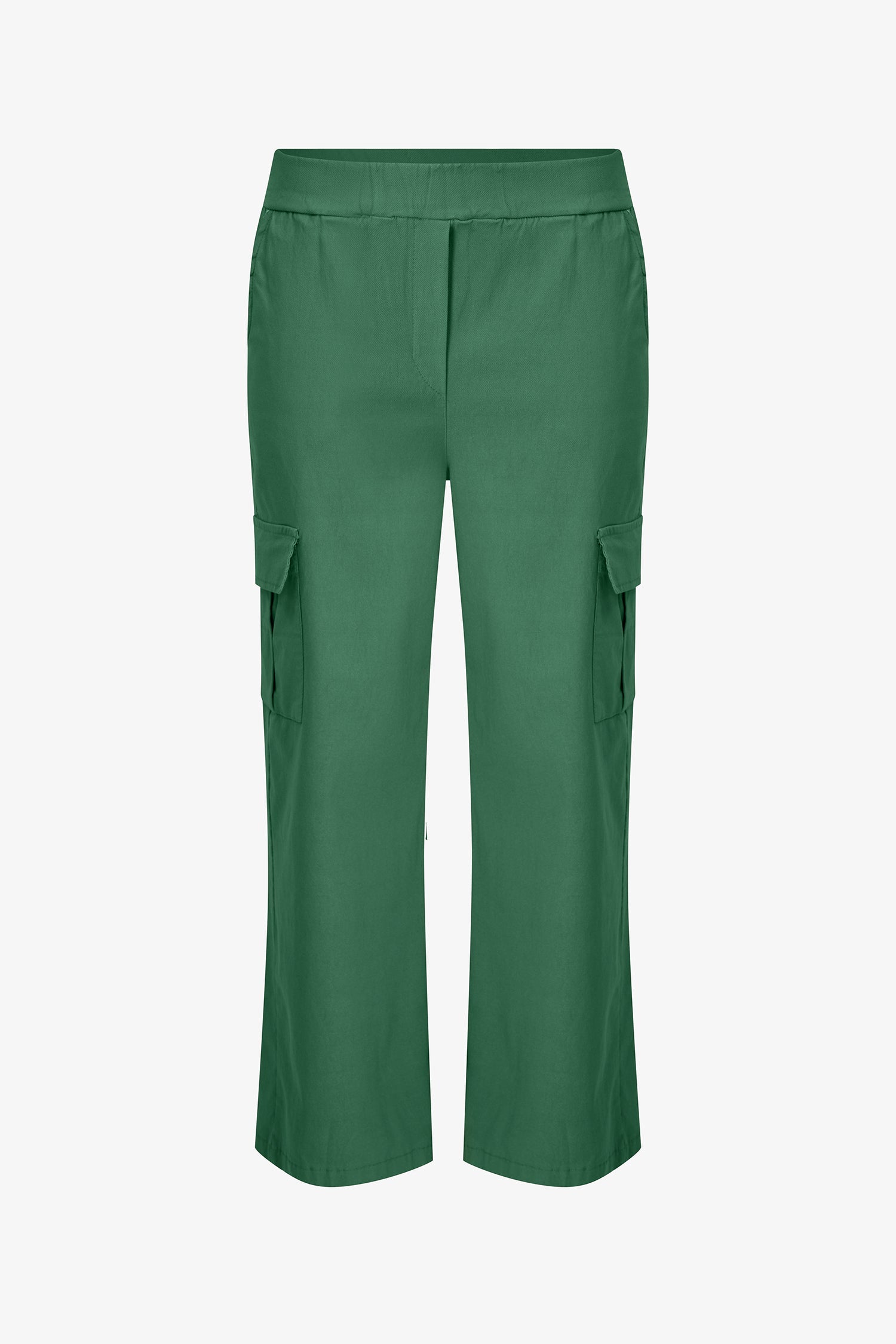 Women's Knit Straight Leg Pull-On Cargo Pants With Patch Pockets