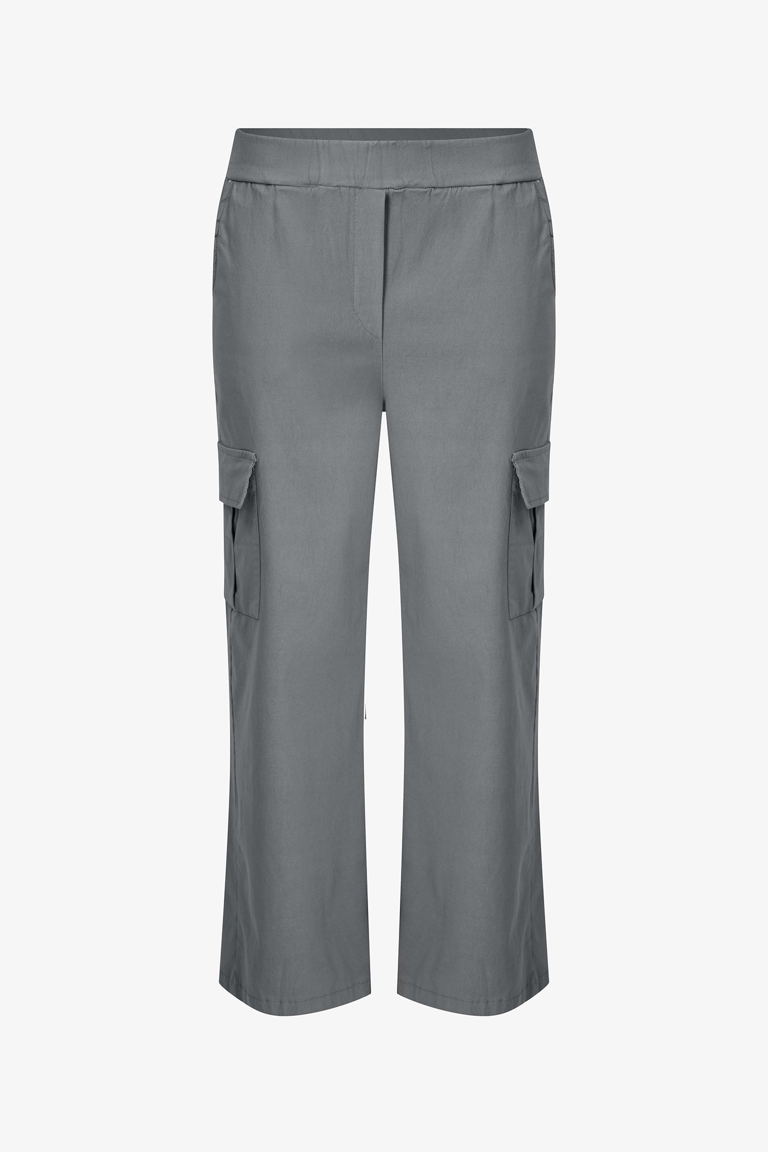 Women's Knit Straight Leg Pull-On Cargo Pants With Patch Pockets