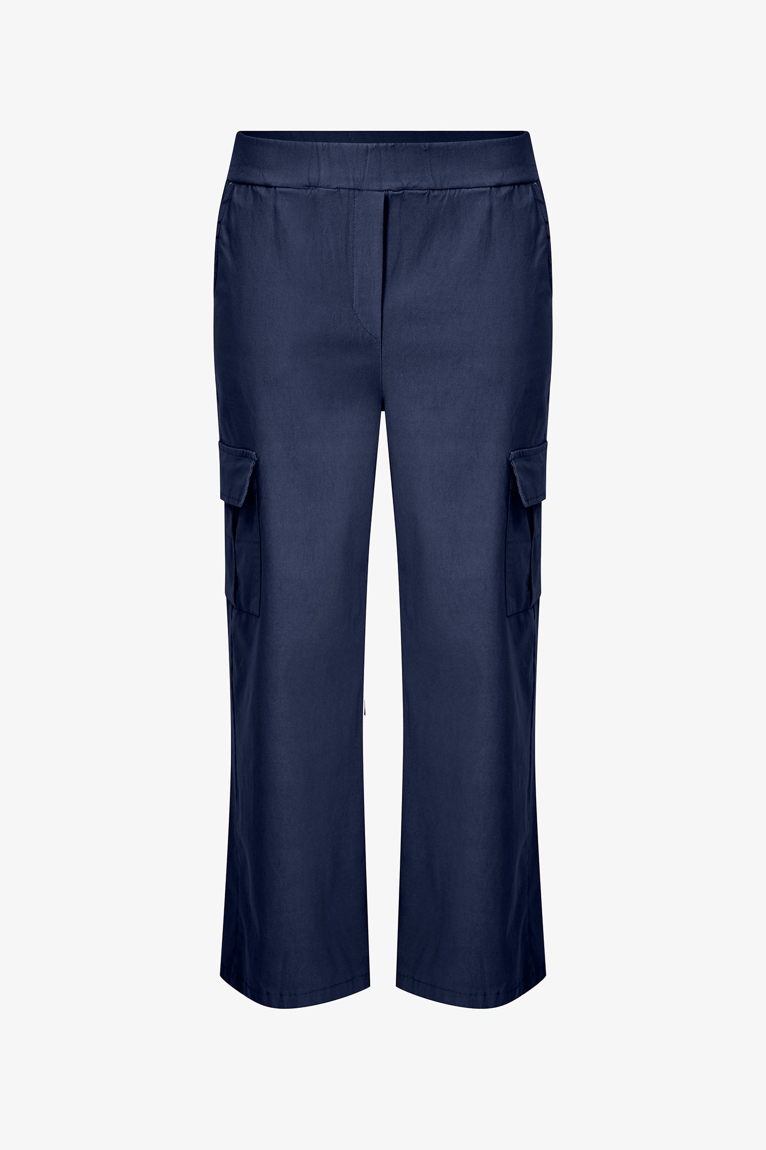 Women's Knit Straight Leg Pull-On Cargo Pants With Patch Pockets